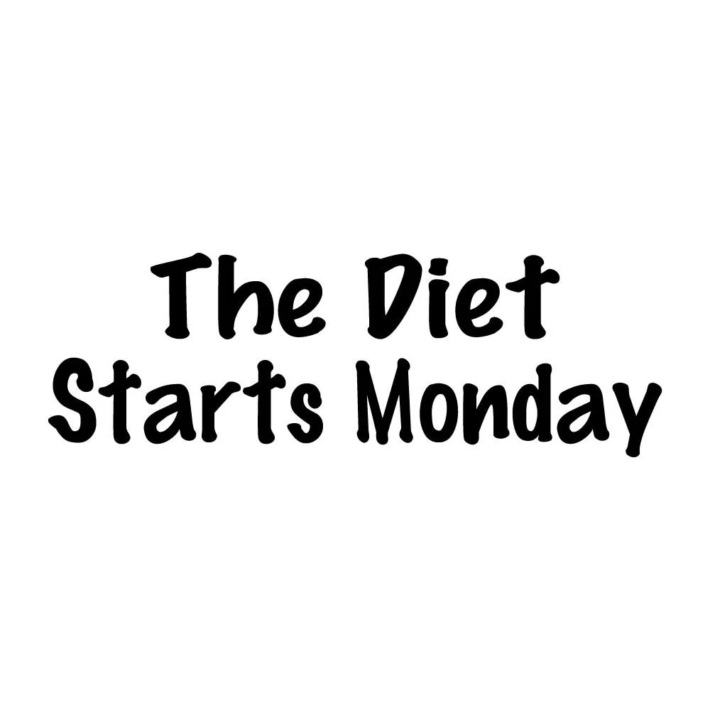 The Diet Starts Monday Decal Sticker Black Die Cut Vinyl