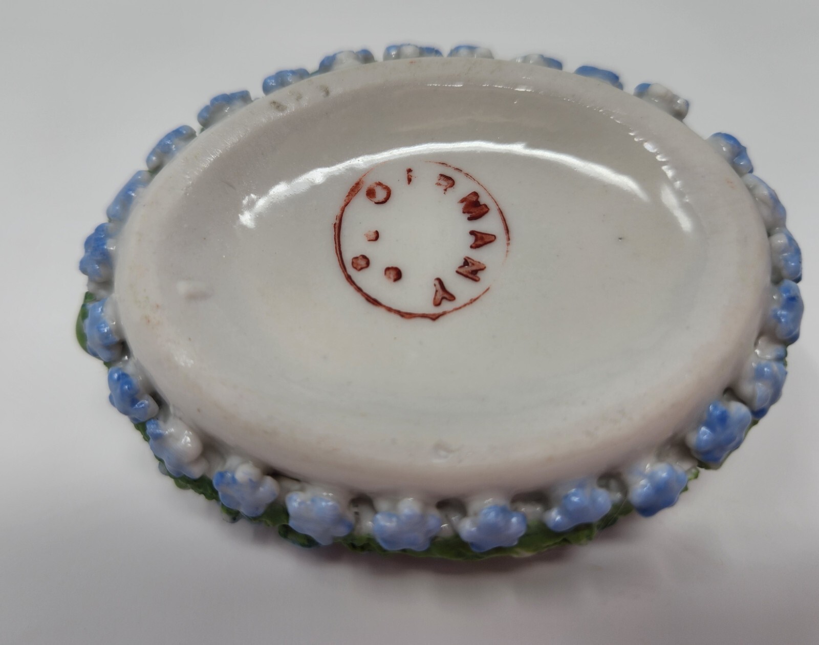 VTG Elefinware Mossware Oval and Round Trinket Boxes Germany