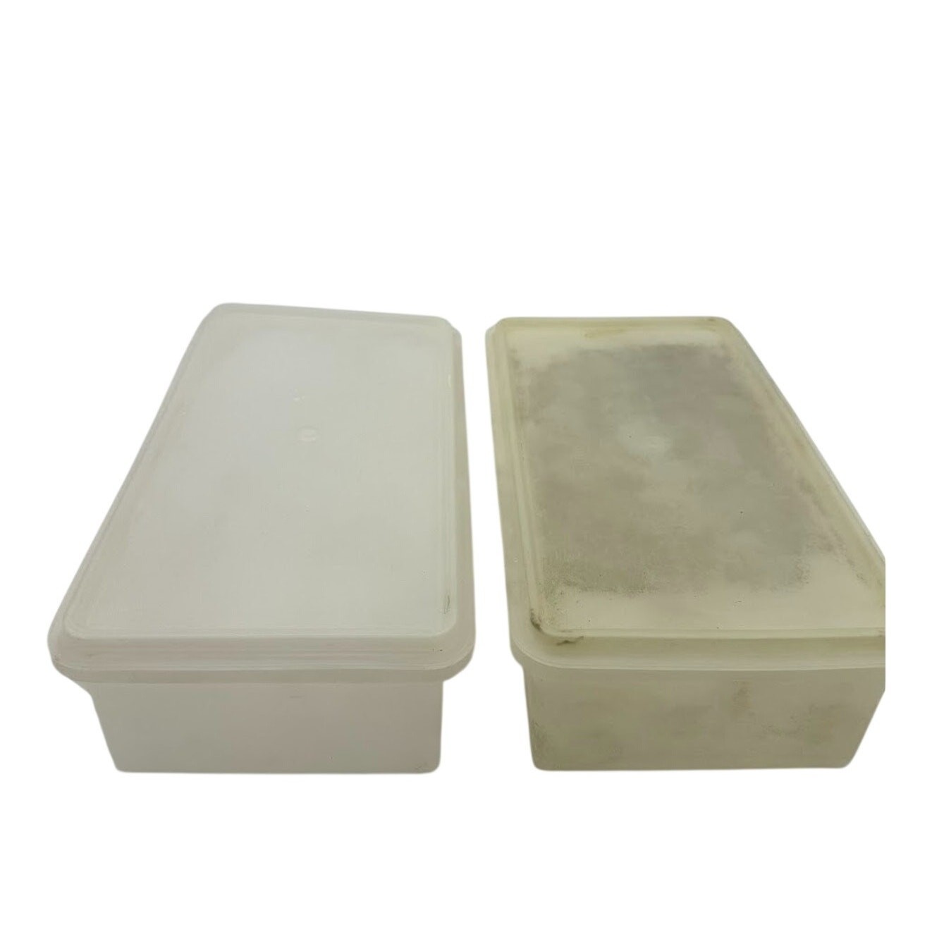 Vintage Tupperware Rectangular Storage Container Set of 2 Freezer Keeper USA