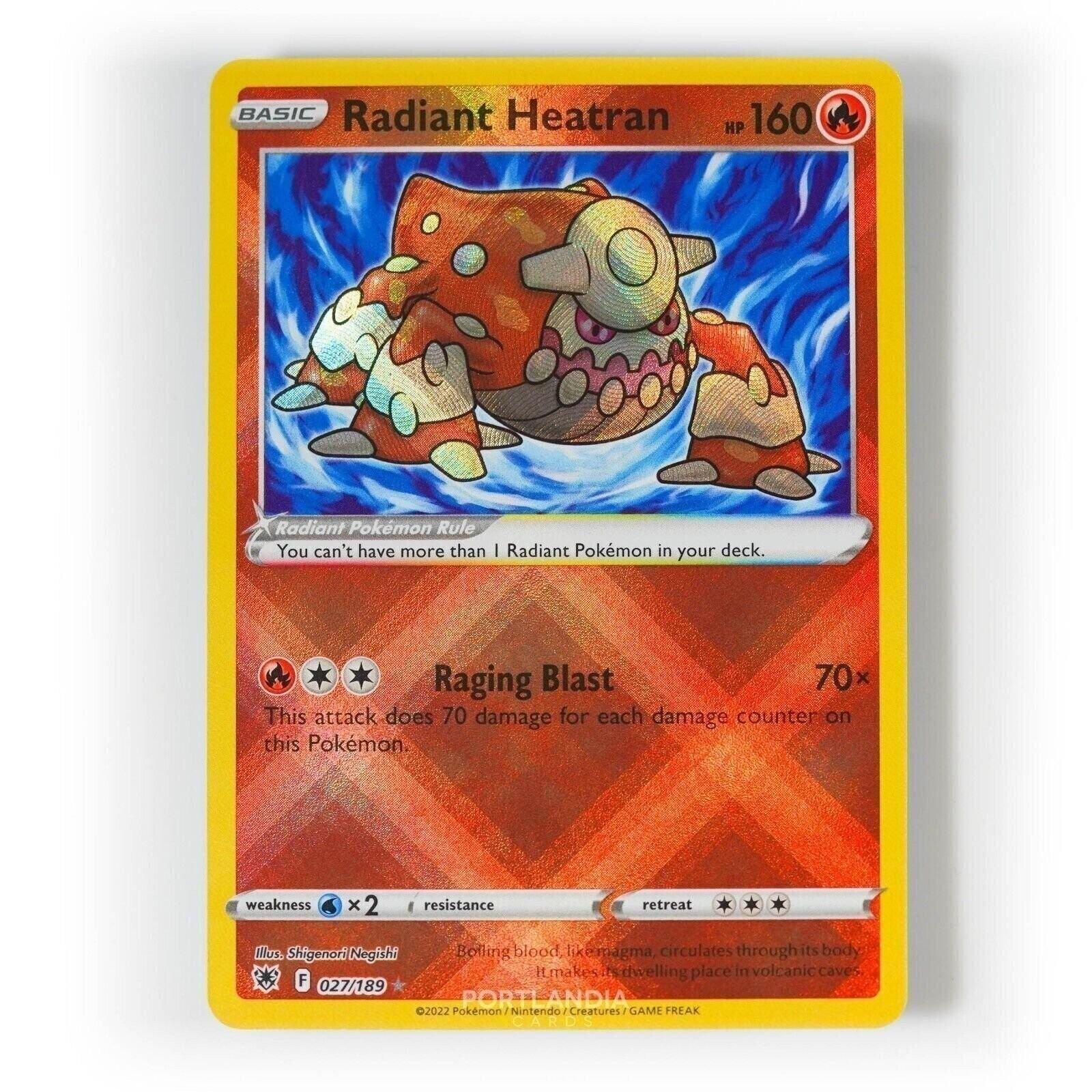 Pokemon – Radiant Heatran – 027/189 – SWSH Astral Radiance – Holo Card