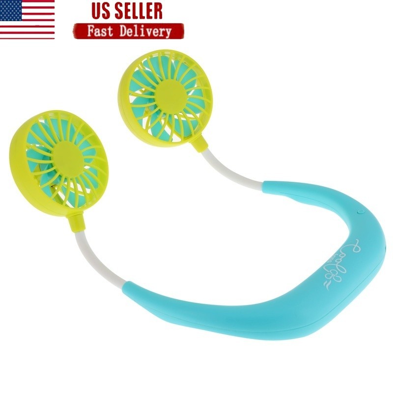 Wearable Portable Fan Rechargeable W/ 3 Speeds USB Cable Included Hands-Free