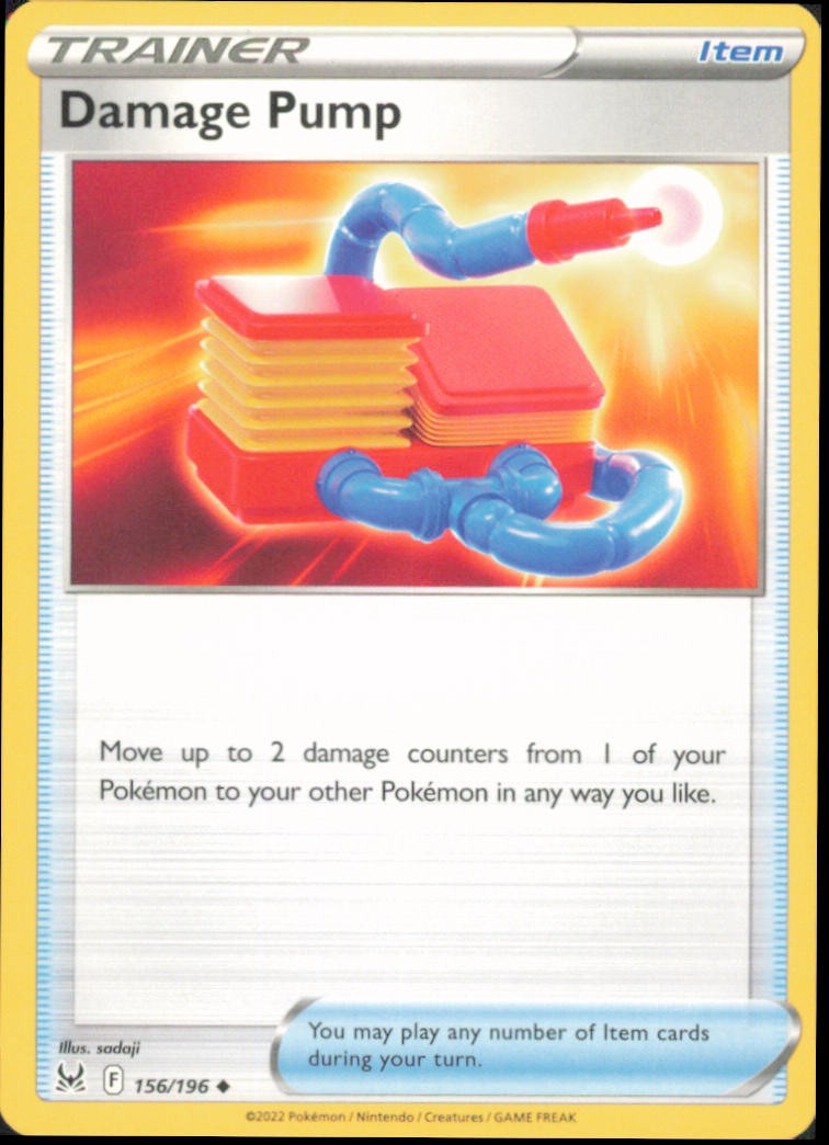 🔥 DAMAGE PUMP 156/196 LOST ORIGIN UNCOMMON POKEMON NM/M SADAJI 🔥