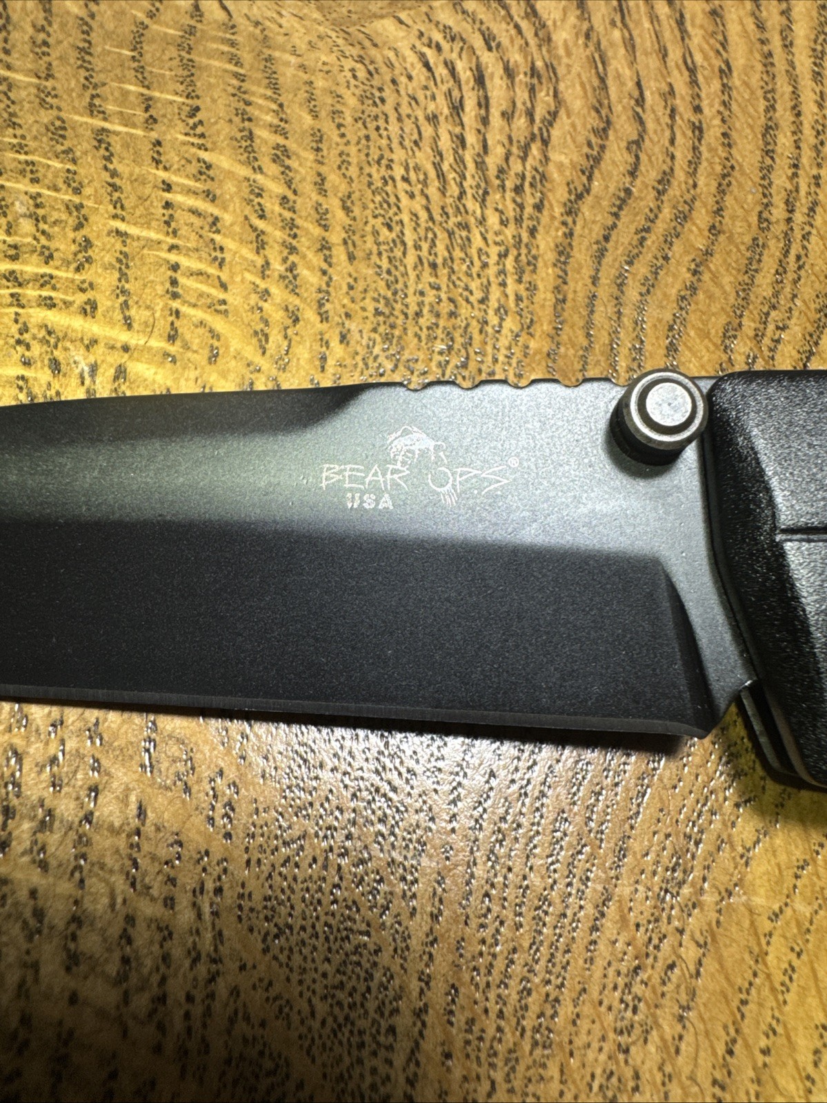 Bear Ops By Bear & Son Cutlery. Bar Lock Thumb Stud 14c28N. MC-560. Made In USA