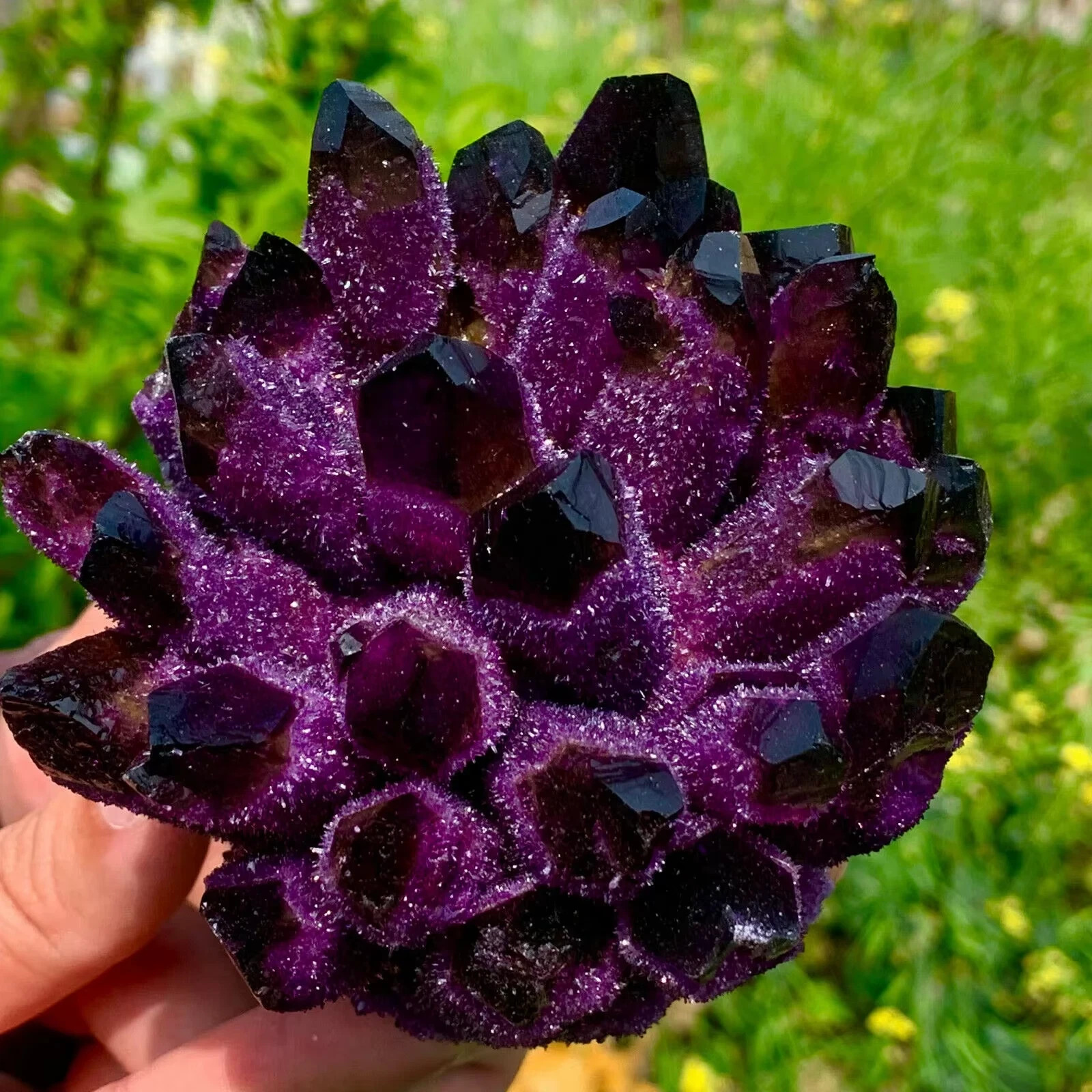 Violet Phantom Quartz Crystal Cluster Purple Ghost Healing Crystal Specimen Deco