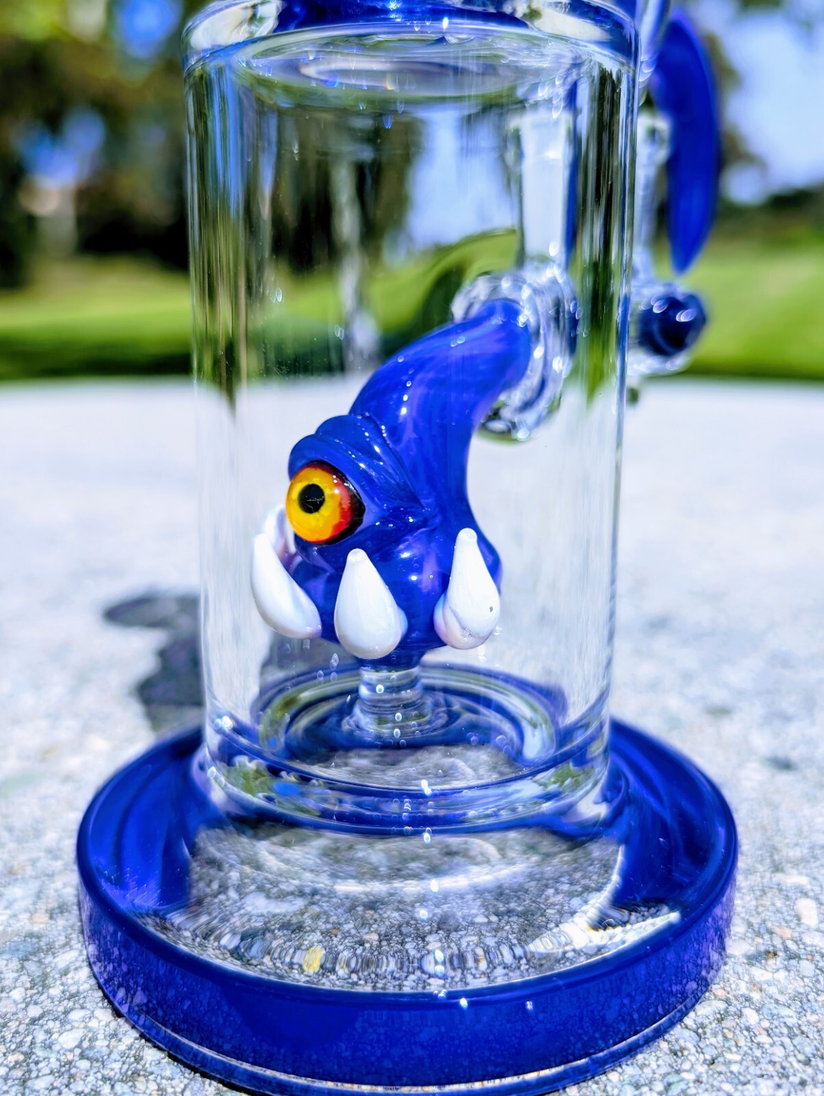 8″ Cobalt Cyclops Bong With Screen Filter Bowl Premium Quality Water Pipe Hookah
