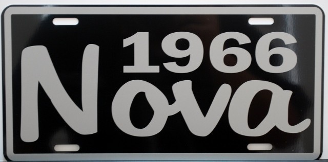 1966 66 NOVA METAL LICENSE PLATE SS SUPER SPORT 327 350 396 454 CONVERTIBLE