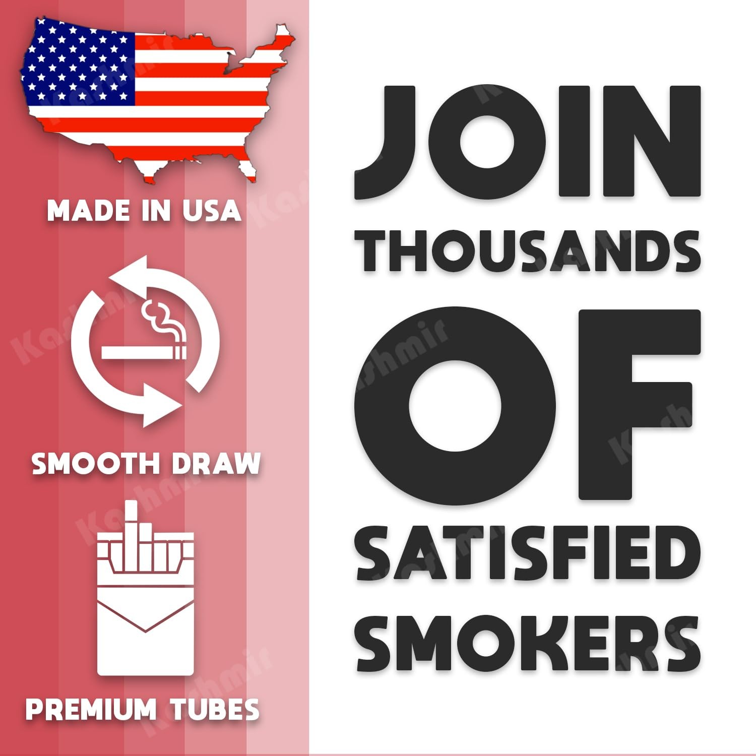 Roxwell Cigarette Tubes King Size – 1000 Count – 5 Boxes of 200 84mm, Red