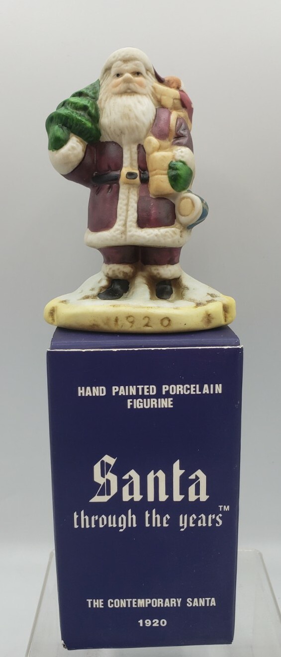 NIB Christmas R.O.C. c.1990 Santa Through The Years 1920 Contemporary Figurine
