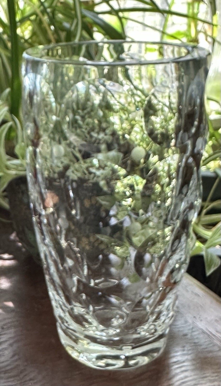 Peill Putzler Germany MCM Crystal VASE Great Optics Etched Dots Concave Circles
