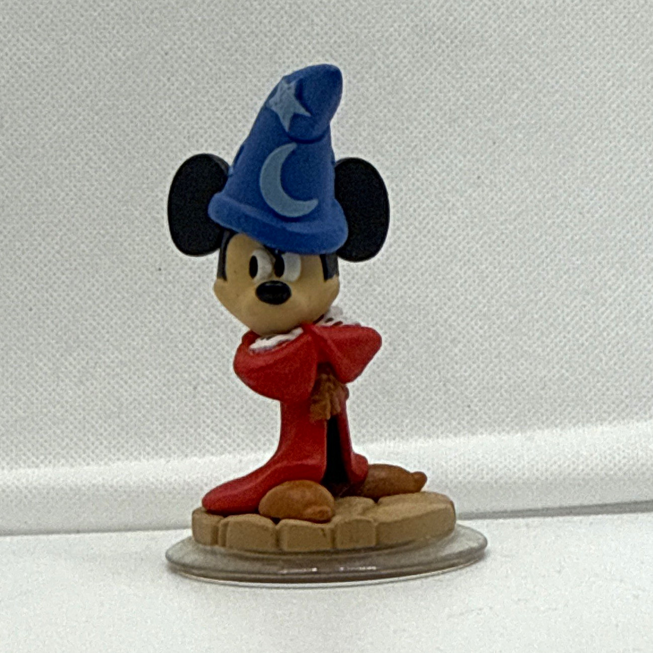 Disney Mickey Mouse Sorcerer Figurine Blue Wizard Hat Red Robe