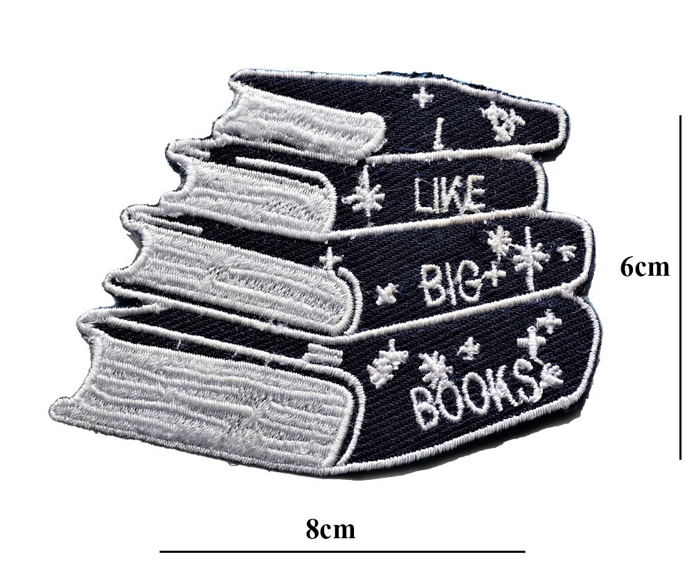 I Like Big Embroidered Books Patch Iron or Sew On Badge applique logo
