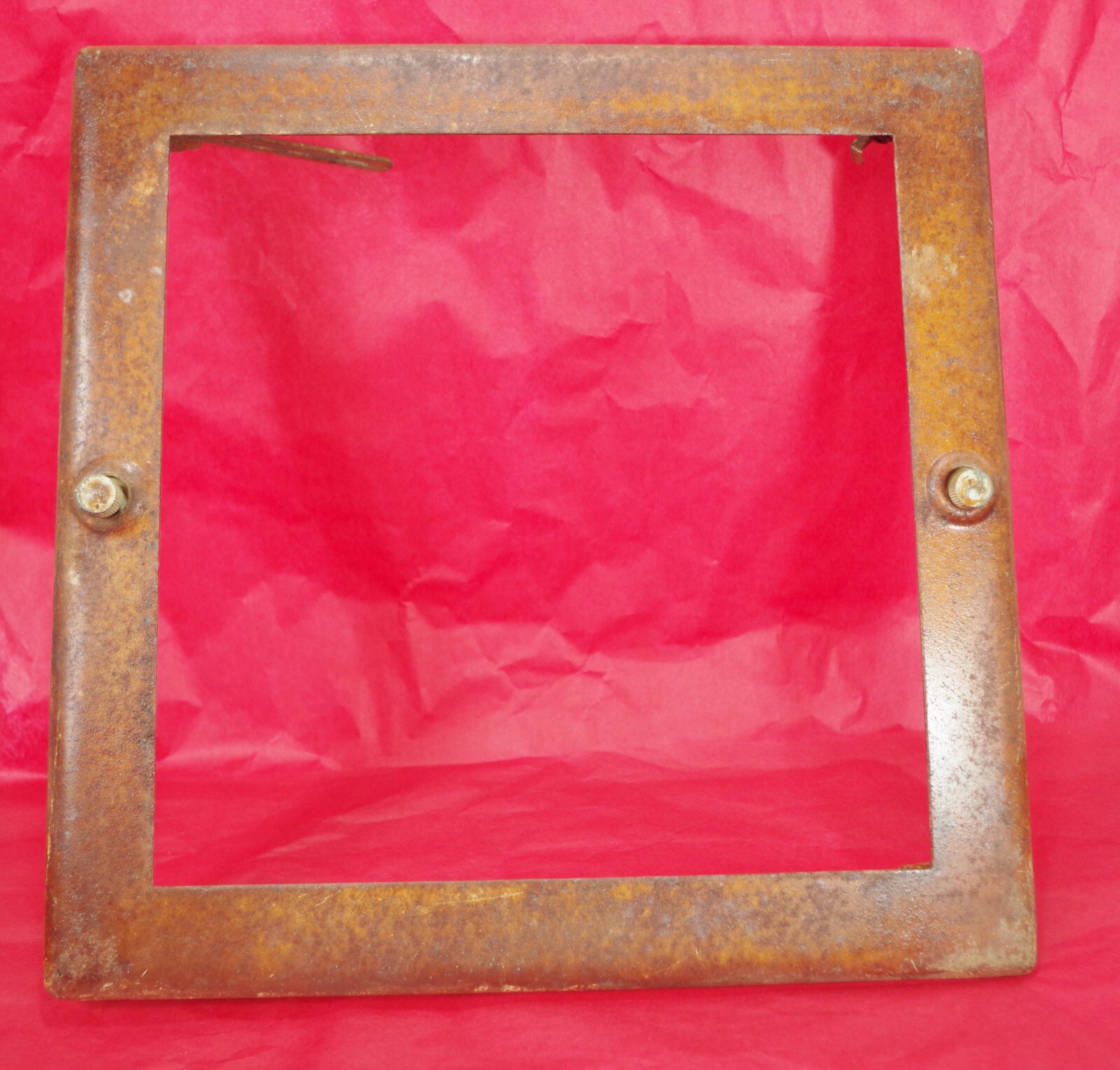 Vintage Holophane #823 Corridor Ceiling Mount Metal Frame & Heavy Glass Shade