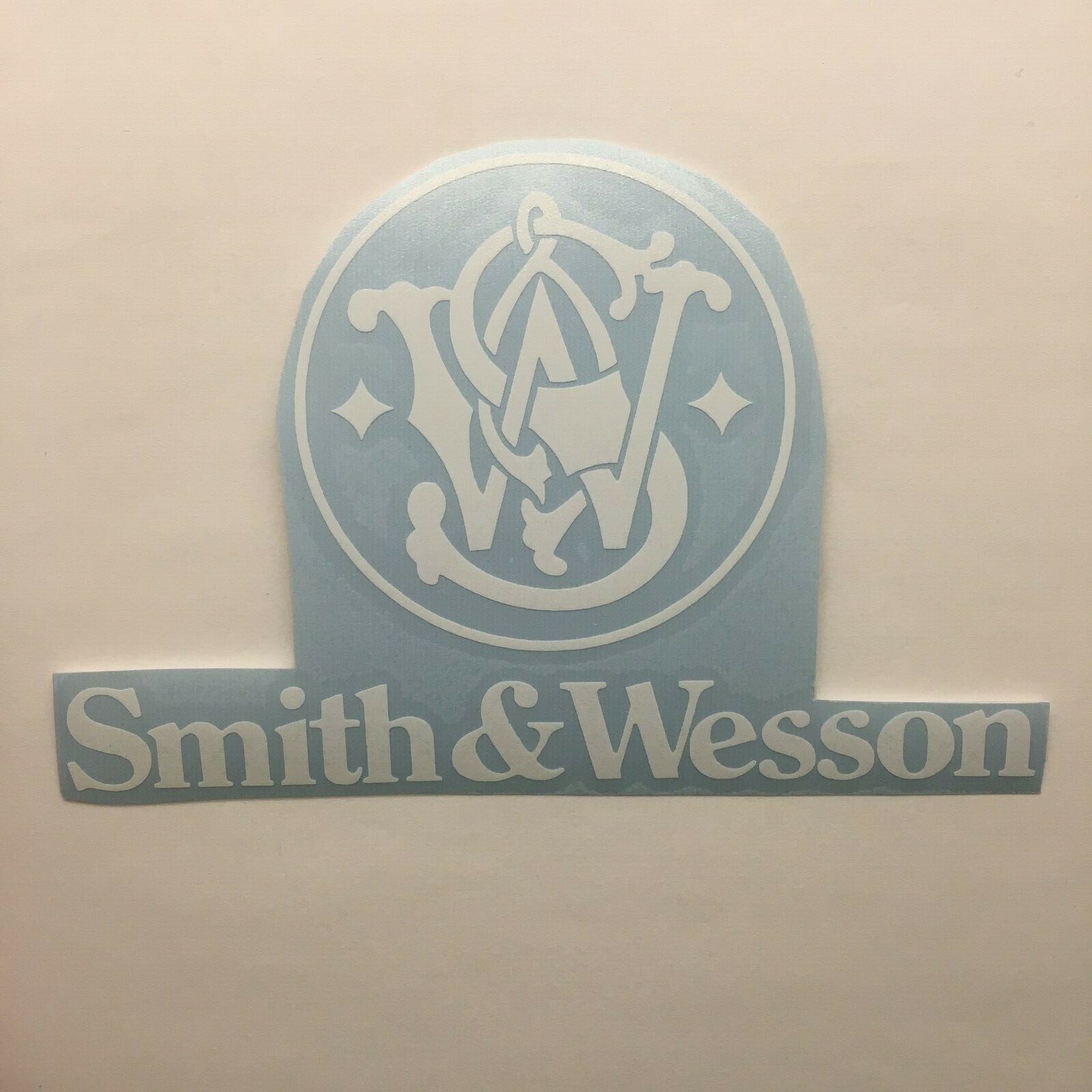Smith & Wesson Logo Die Cut Vinyl Sticker Patriotic Gun USA America Marines Army