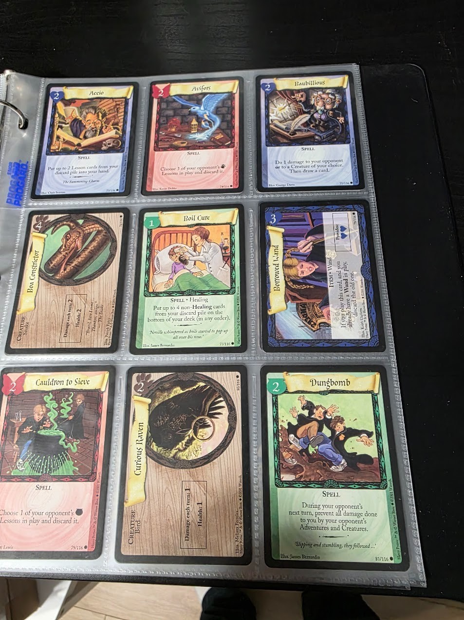 Harry Potter TCG Complete Master set 116 cards including all holos. Unplayed!