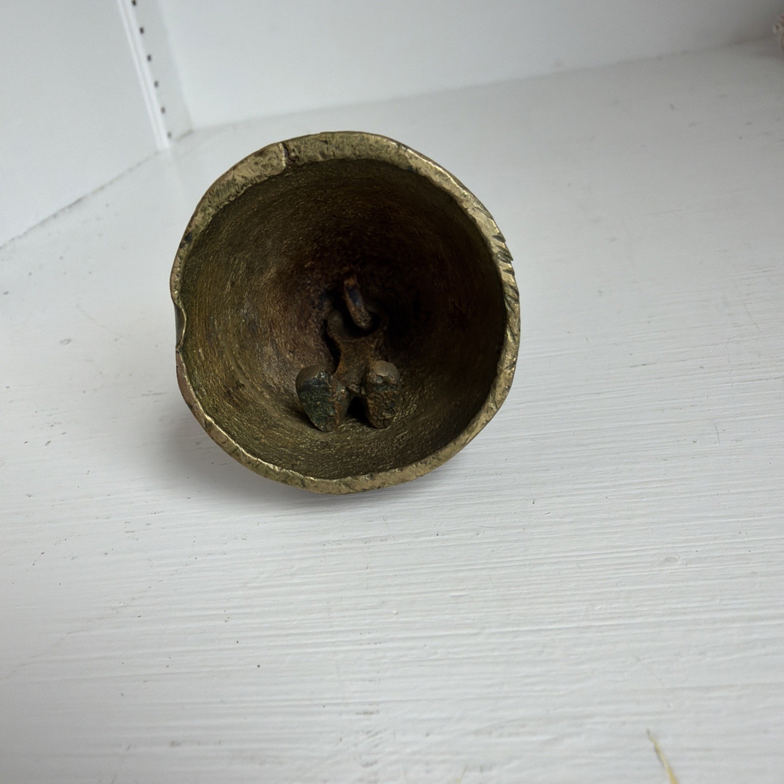 Vintage Solid Brass Elizabethan Lady Bell w/ Legs Clapper 3 1/4″ tall