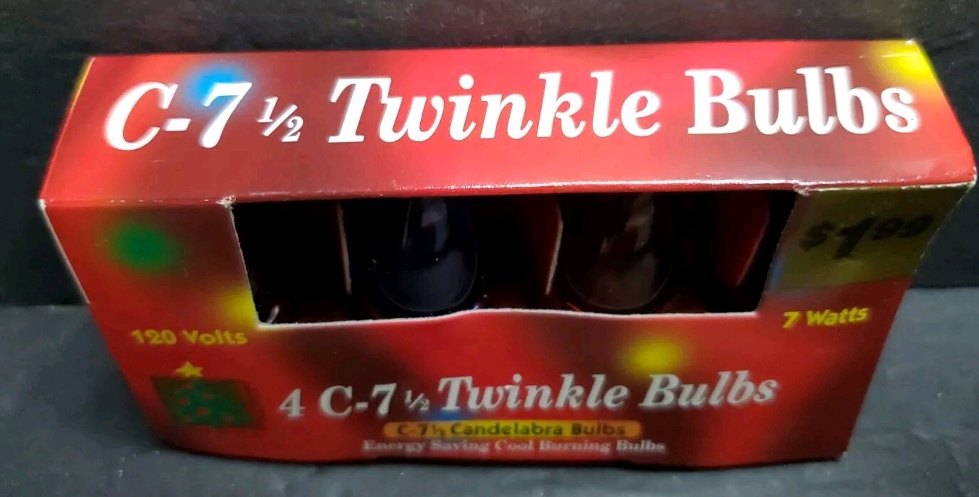 4 C-7 1/2 replacement bulbs for twinkle-lite multicolor bulbs indoor/outdoor 7 W