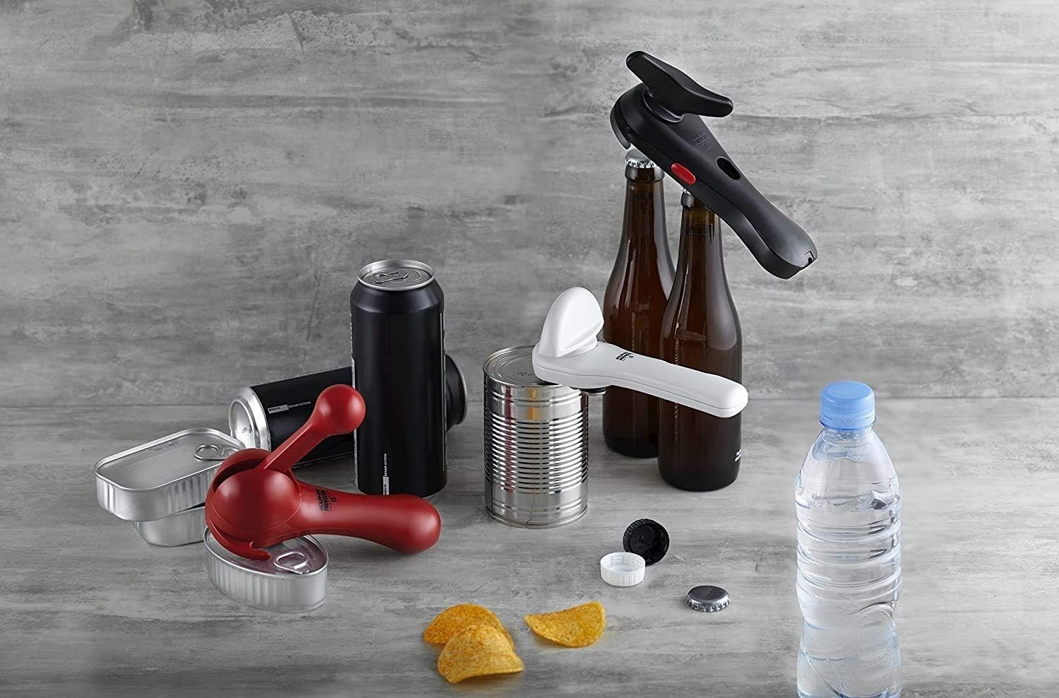 Multi-Functional Auto Safety Opener for Cans and Bottles – Stainless Steel