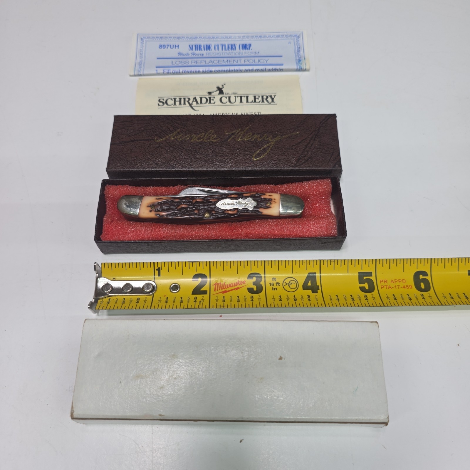 NEW Schrade Uncle Henry 897uh 3 Blade Stockman Knife NOS 3 5/8 Box And Paperwork