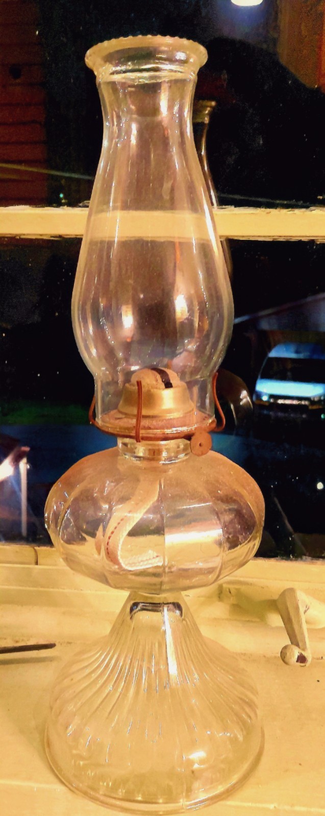 Vintage Lantern Clear Glass Kerosene Lamp Oil Lamp