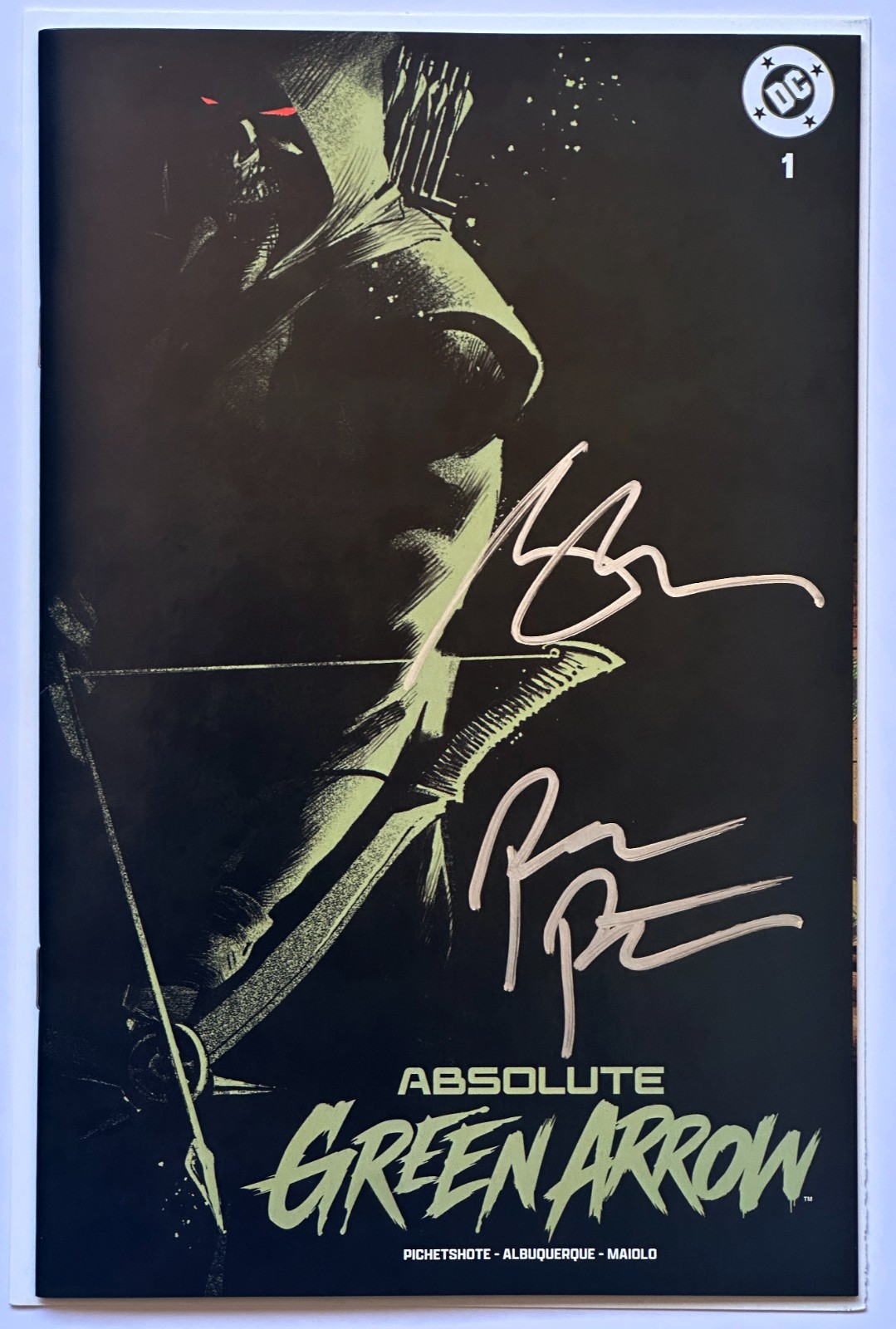 ABSOLUTE GREEN ARROW #1 LIMITED VARIANT SIGNED 2X Pichetshote Albuquerque W/COA