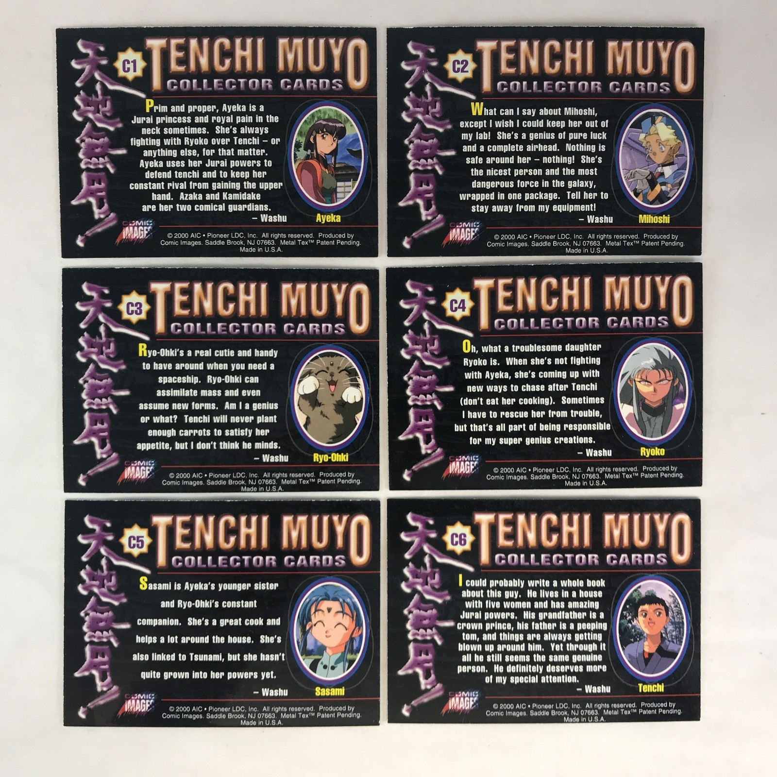 TENCHI MUYO (Comic Images 2000) Complete MAGNACHROME CHASE CARD SET of 6 ANIME