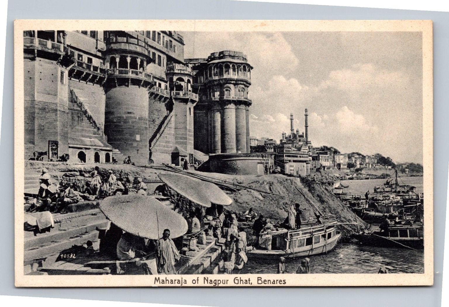 Vintage Maharaja of Nagpur Ghat Benares India Postcard Saeed Bros Made Germany