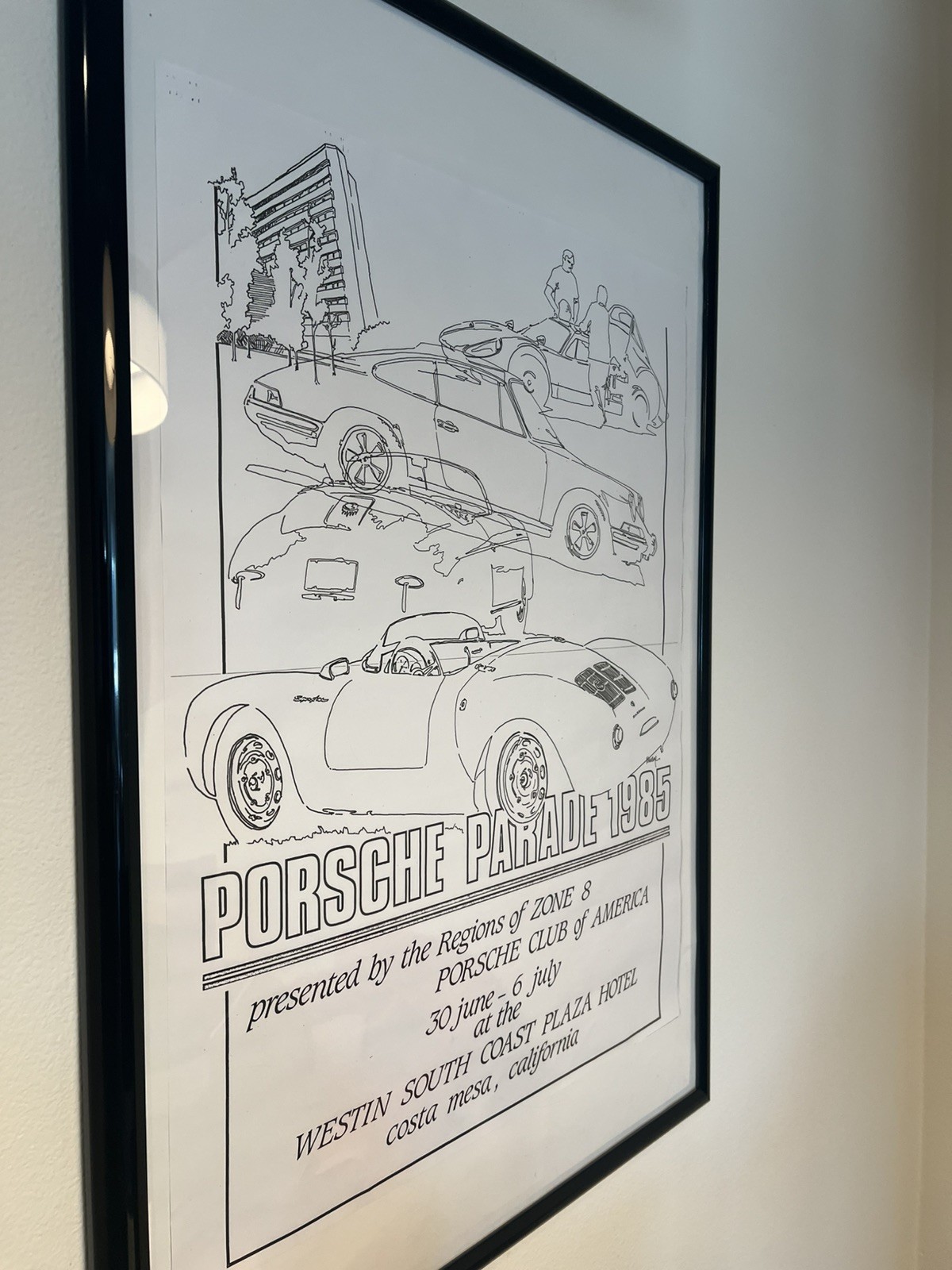 PORSCHE Parade 911 1980’S print CAR POSTER 1985 Costa Mesa California