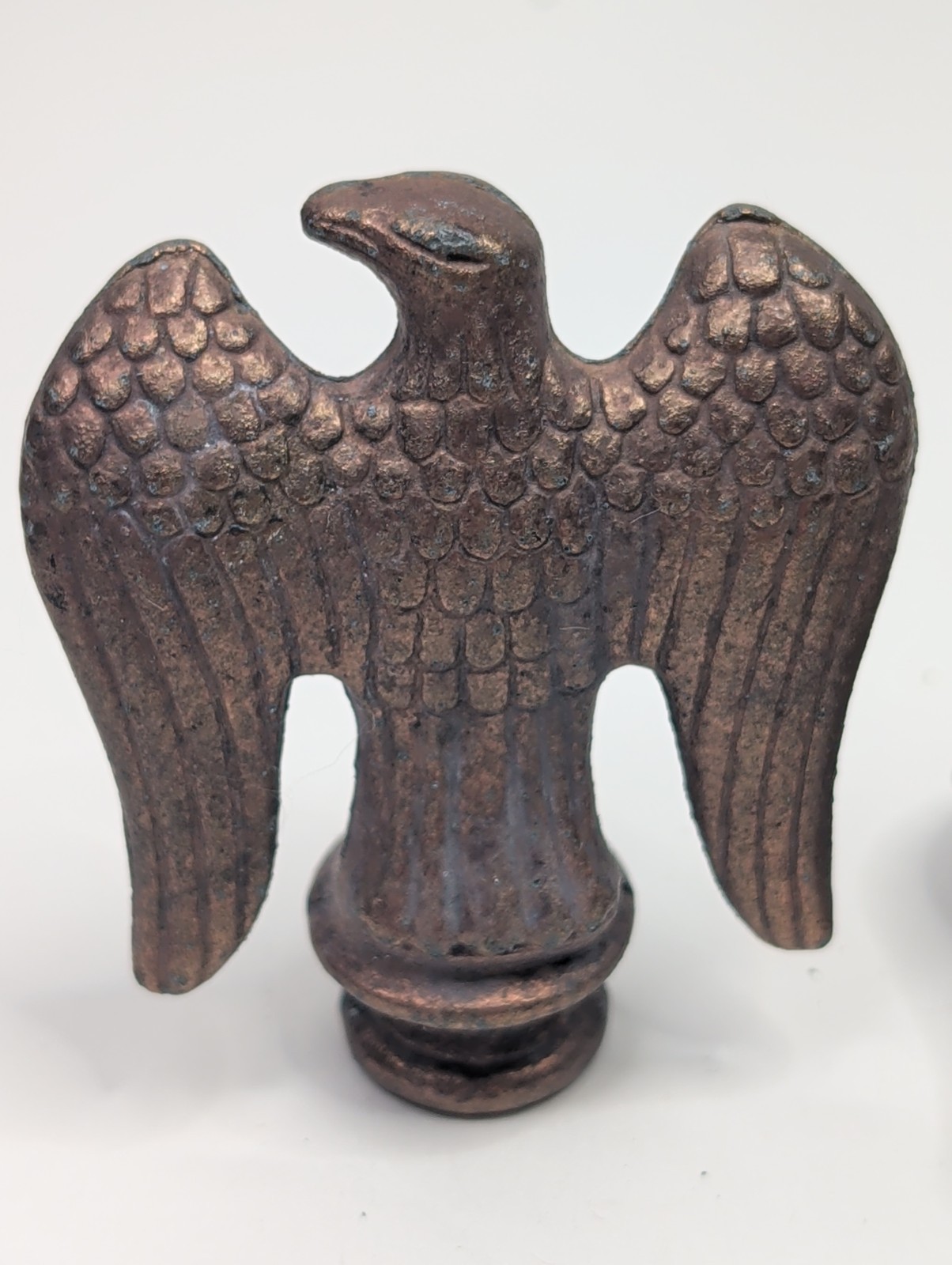 Vintage Solid Bronze Bald Eagle Flagpole Topper Finial Lot of 2 Patriotic 2.75″