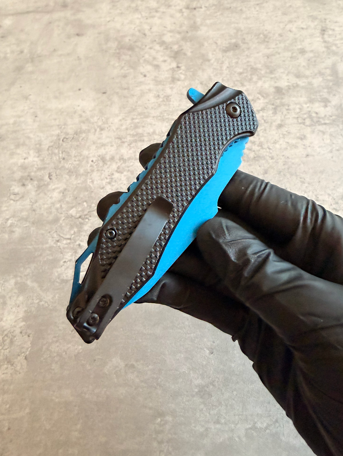 7.87″ Spring Assisted Folding Pocket Knife, Embossed Aluminum Handle