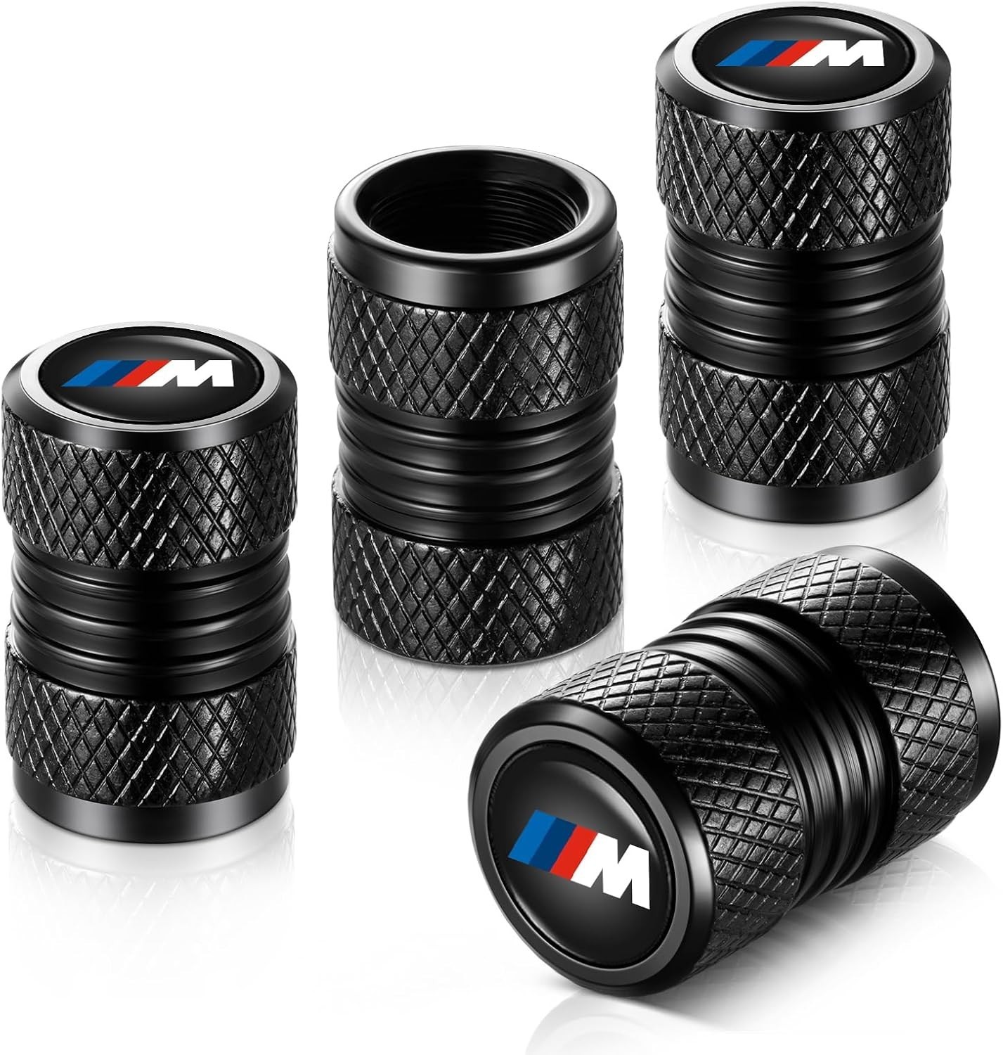 4PCS Tire Valve Stem Caps for Compatible BMW M Series Black Universal Air Covers