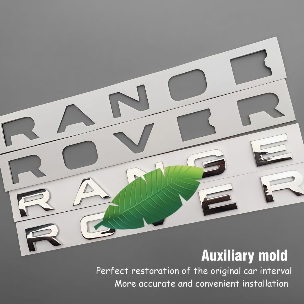 Range Rover Emblem Set For Front Hood & Trunk ABS Gloss Silver