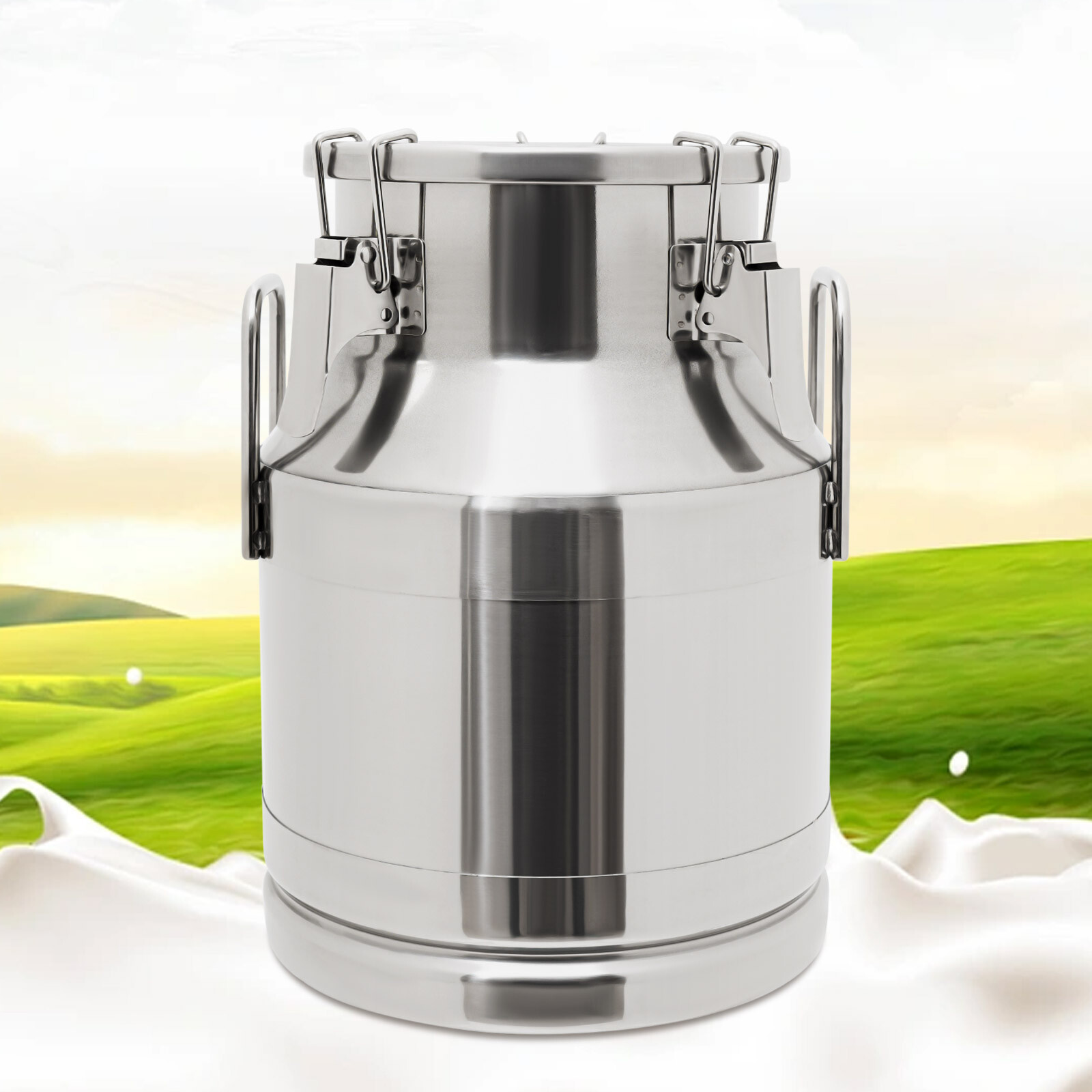 Milk Jug Transport Sealed Bucket 10L Stainless Steel Milk Storage Can 10*13.78in