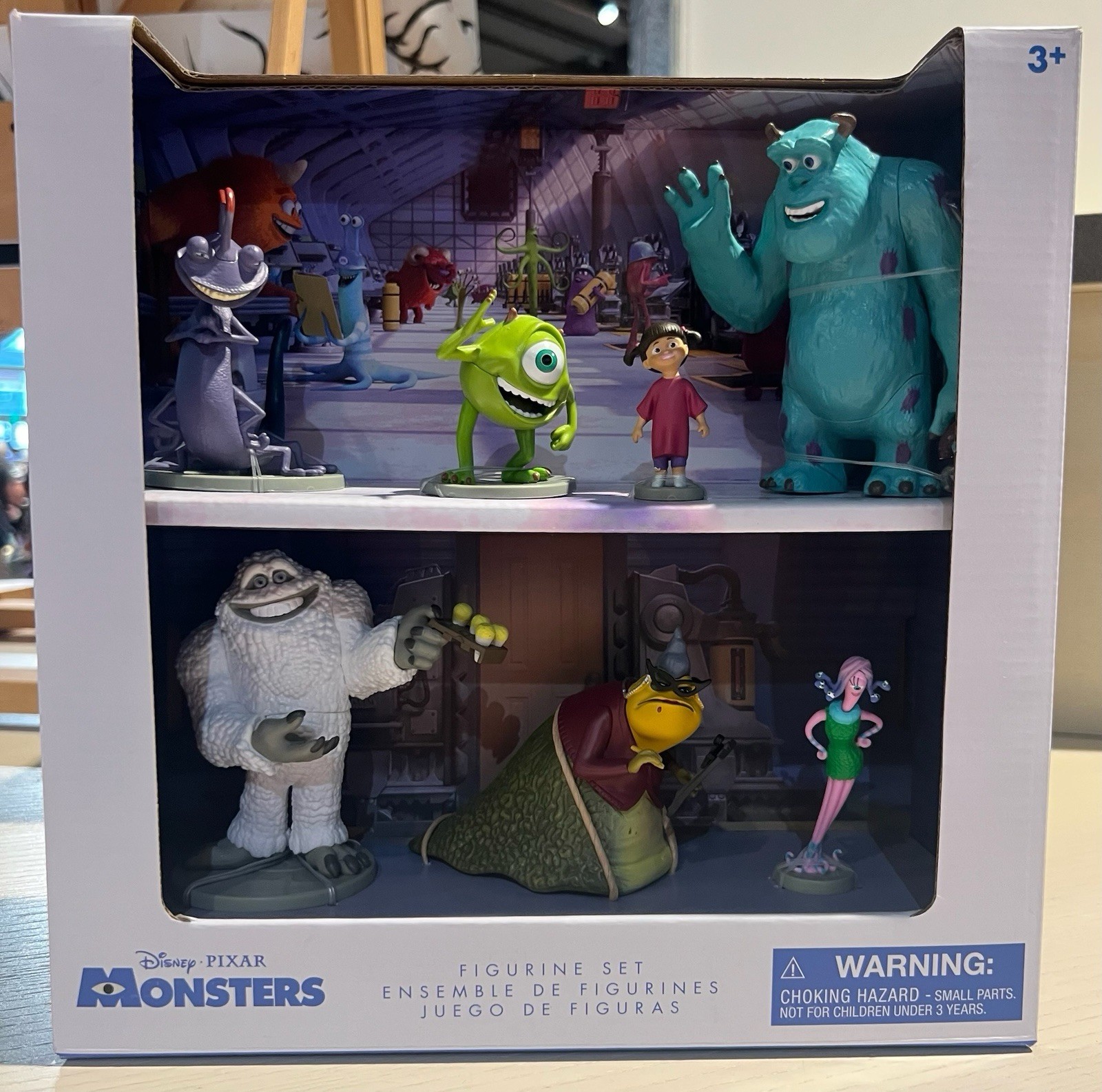 Disney Parks Monsters Inc Mike Sulley Boo Yeti Roz 7 pc Figurine Playset NEW