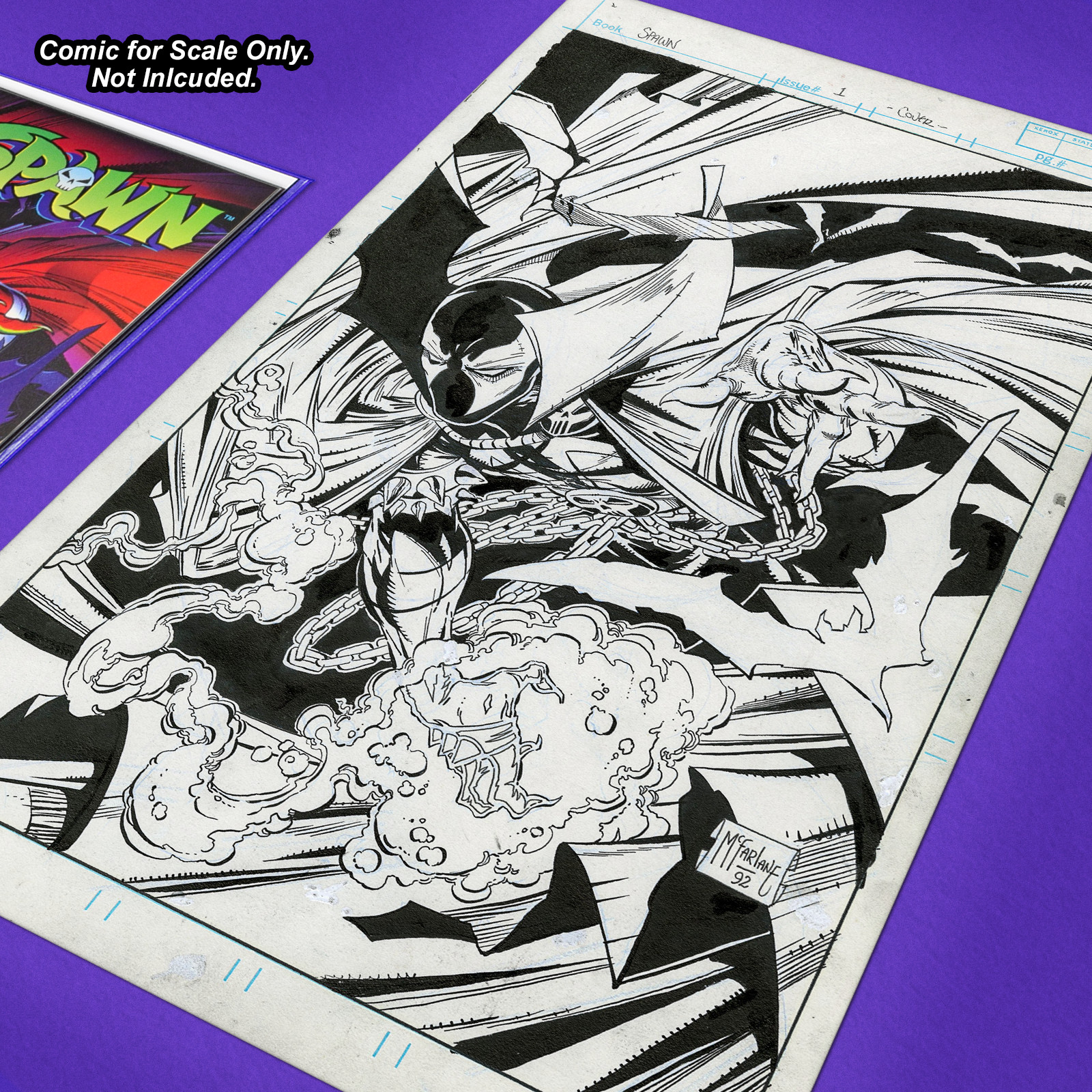 SPAWN #1 Cover Art 🔥 TODD McFARLANE 11″x17″ Replica Original Art 🔥