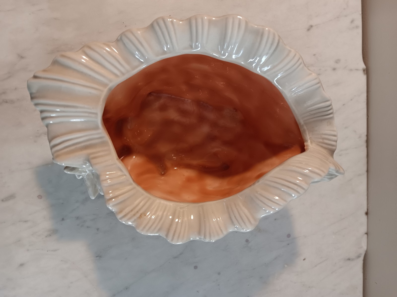 Large Ceramic Conch Seashell Planter/Vase 5″ H X 10 L X 7″ W