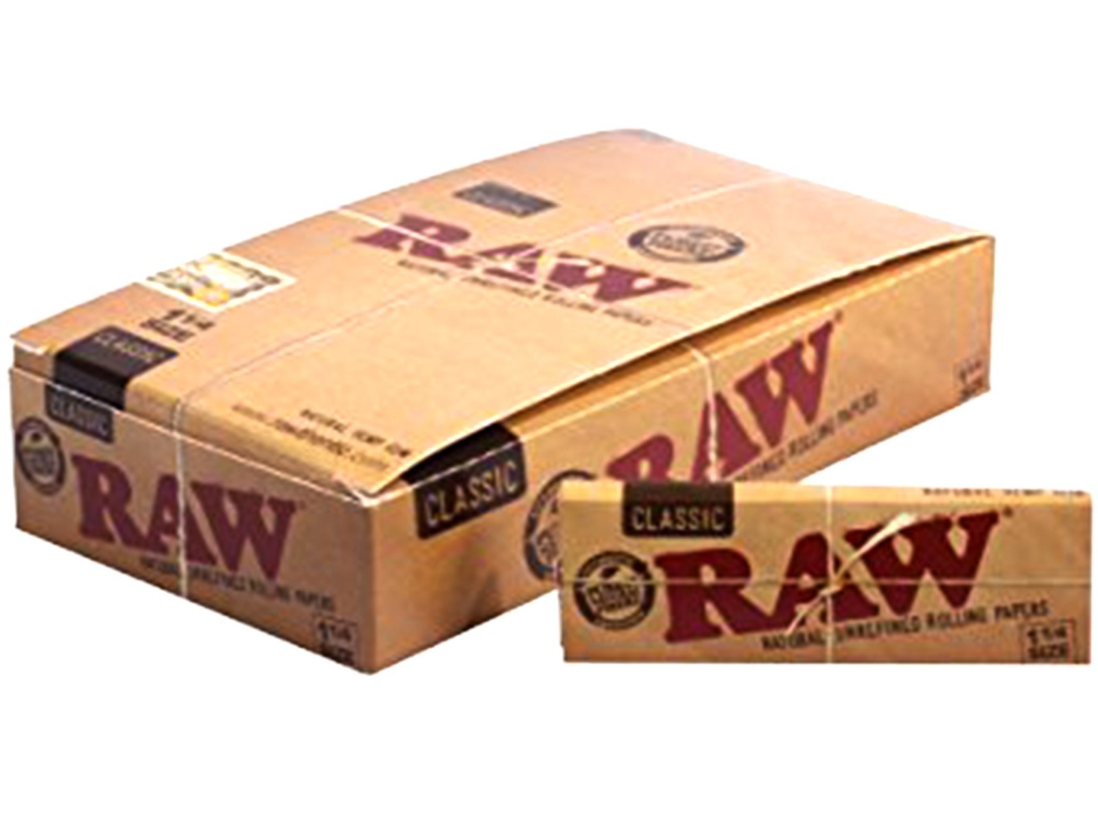 Raw Unrefined Classic 1.25 1 1/4 Size Cigarette Rolling 24 Count (Pack of 1)