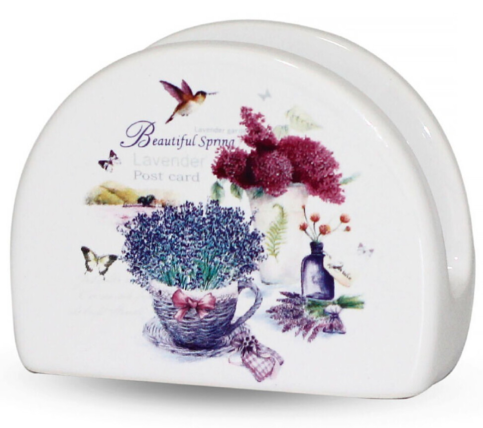 STPGoods Lavender Ceramic Napkin Holder 3.9 x 3.1″