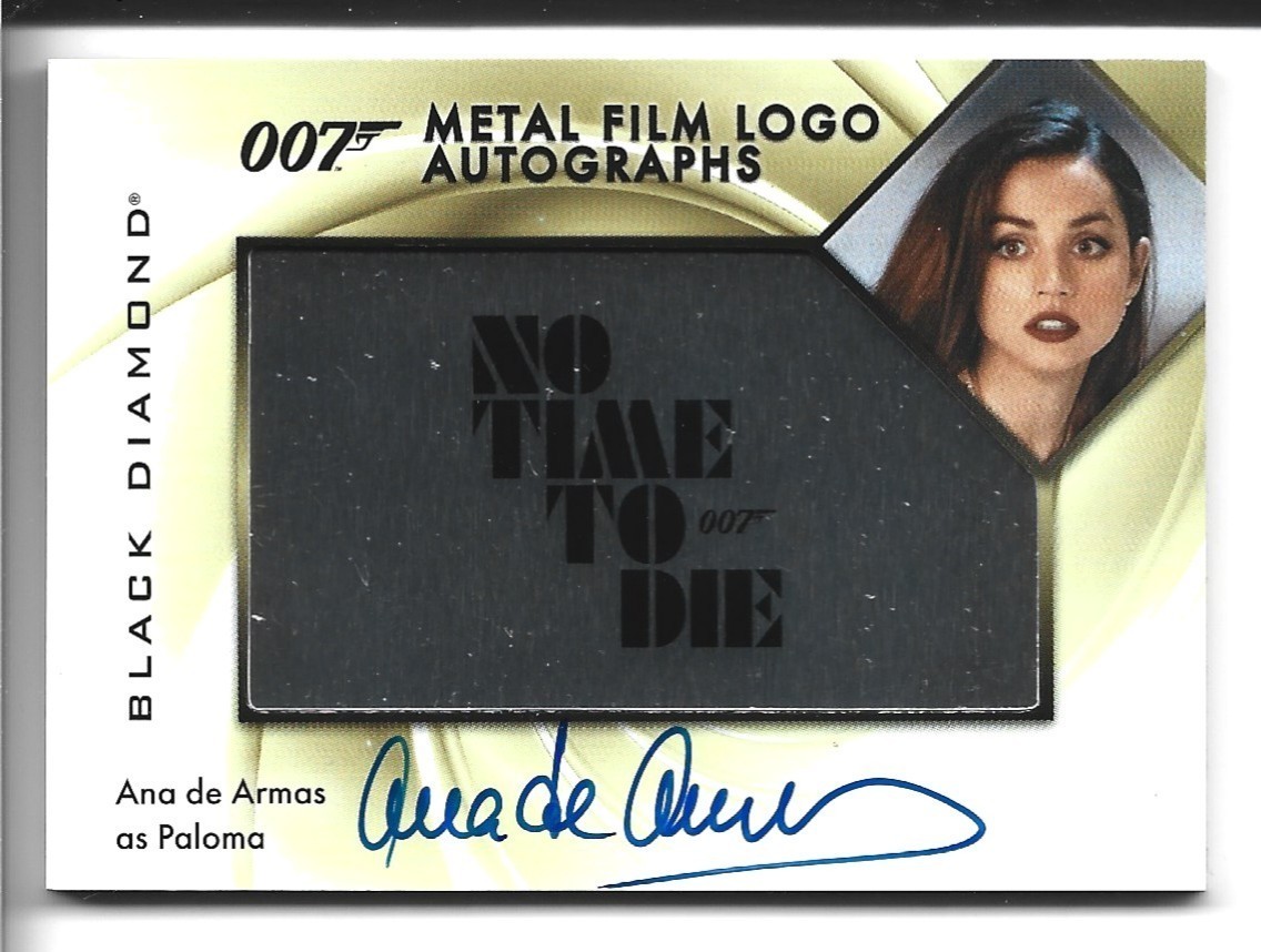 2025 UD James Bond Black Diamond Ana de Armas Metal Logo Achievement Auto SP /25
