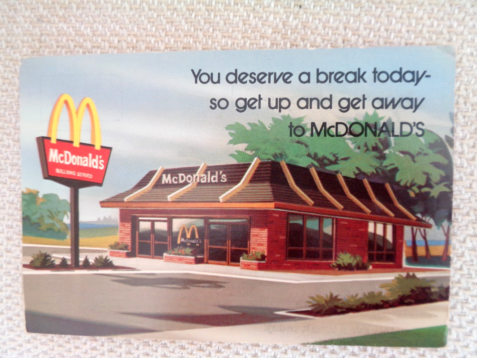 McDonald’s 1973 “Free Cheesburger” Post Card
