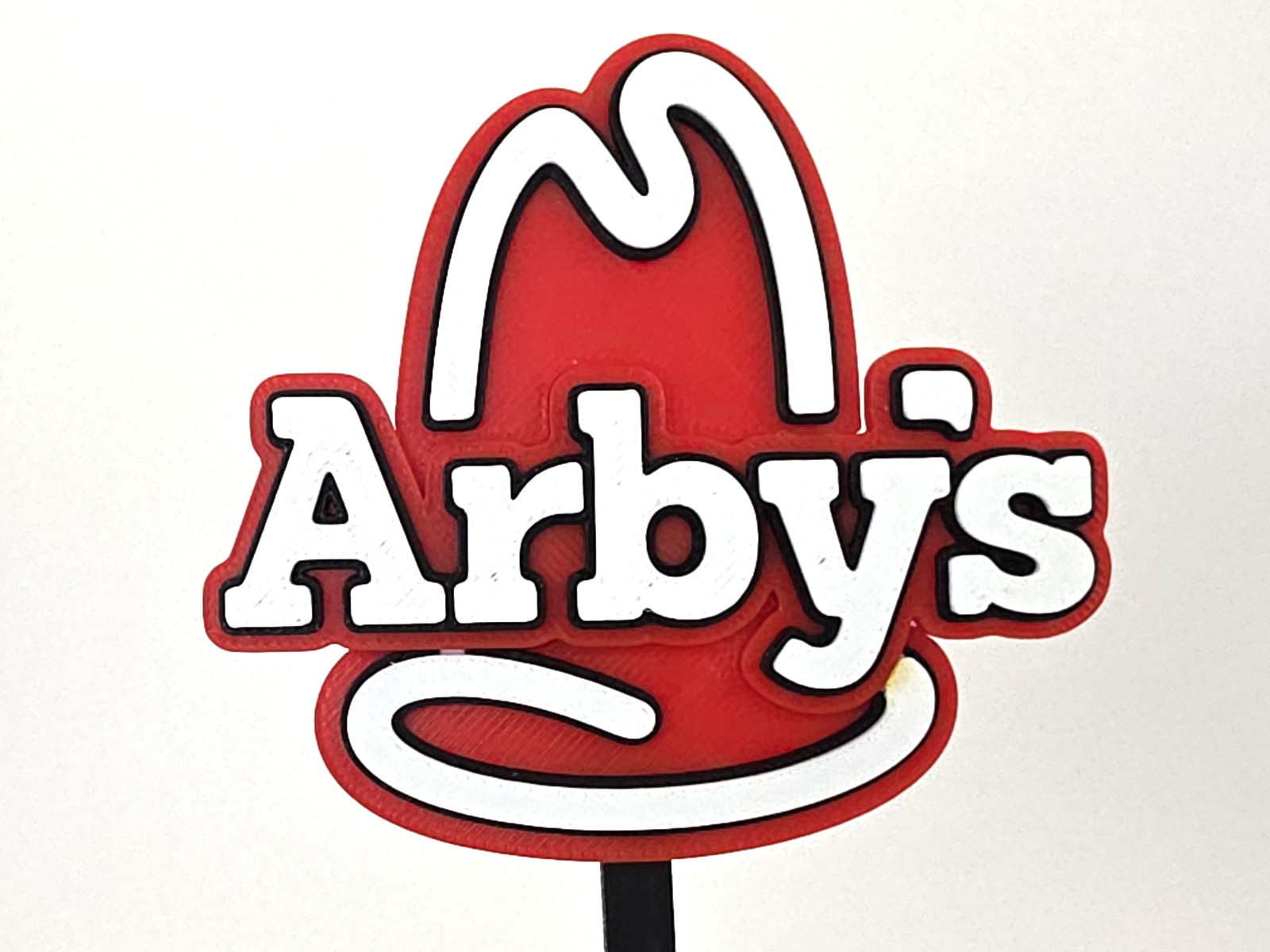 Miniature Arbys Drive Thru Sign – 7″ Tall American Fast Food Sandwich Hat Logo