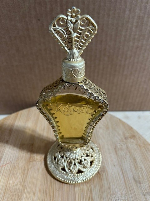 VTG Gold Metal Filigree Desirable Collectors Bottle *KISMET*