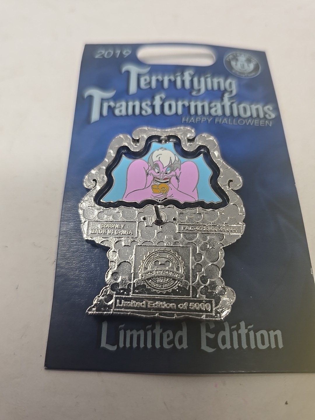 Disney Ursula Terrifying Transformations Halloween 2019 Spinner Pin LE New