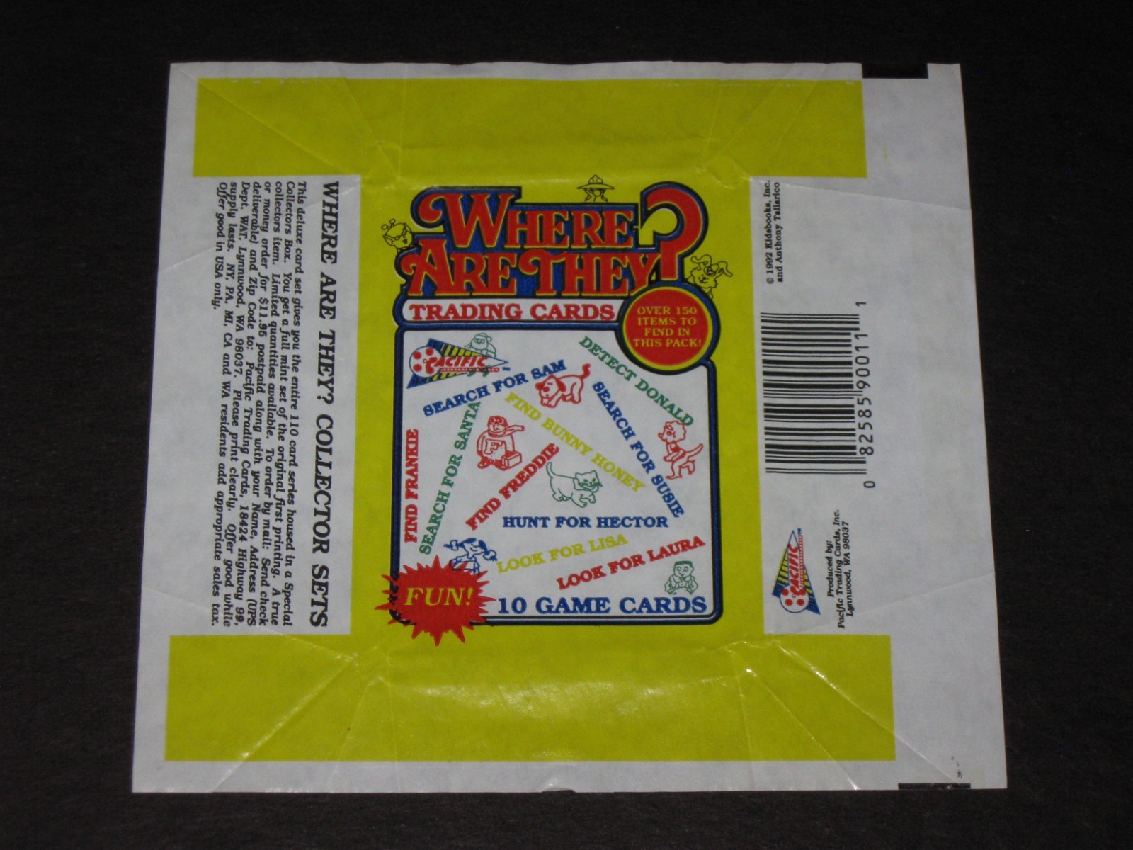 WHERE ARE THEY? Trading Card Wax Wrapper 1992 Pacific