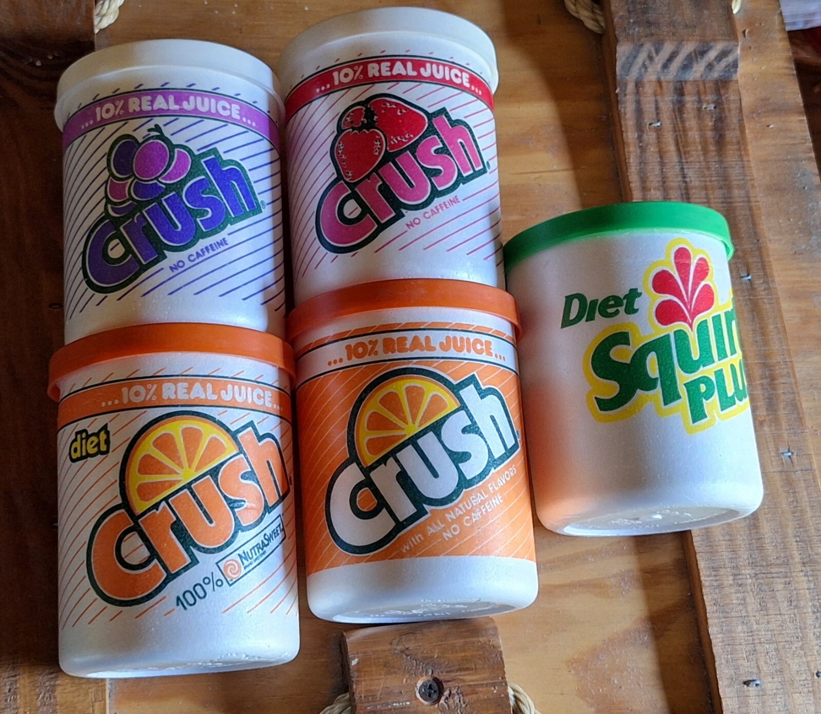 VTG 7UP Styrofoam Koozies Can Coolies Crush, Squirt