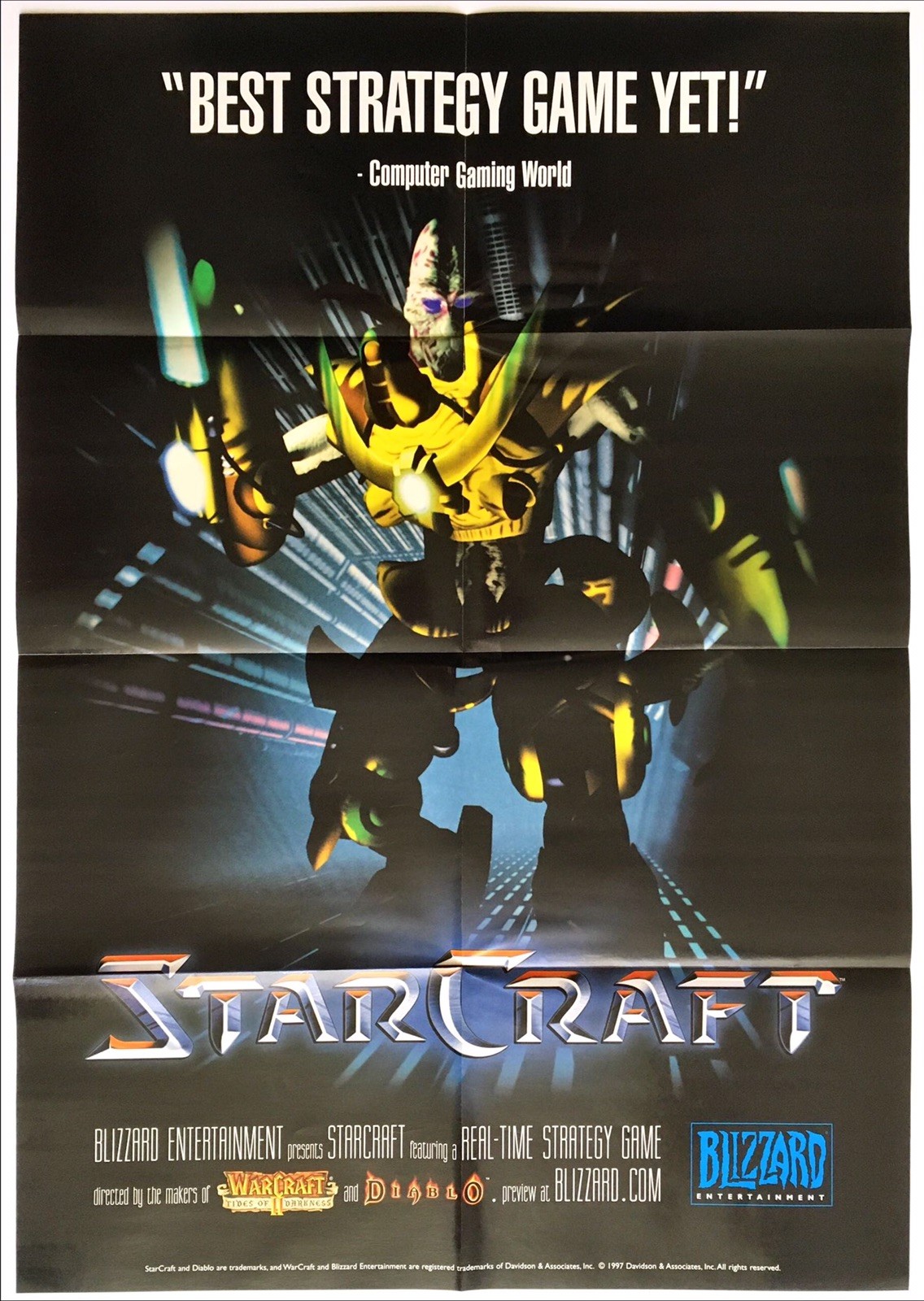 Starcraft PC RTS Sci Fi Game – Vintage Original Poster Blizzard Promo Art 1998