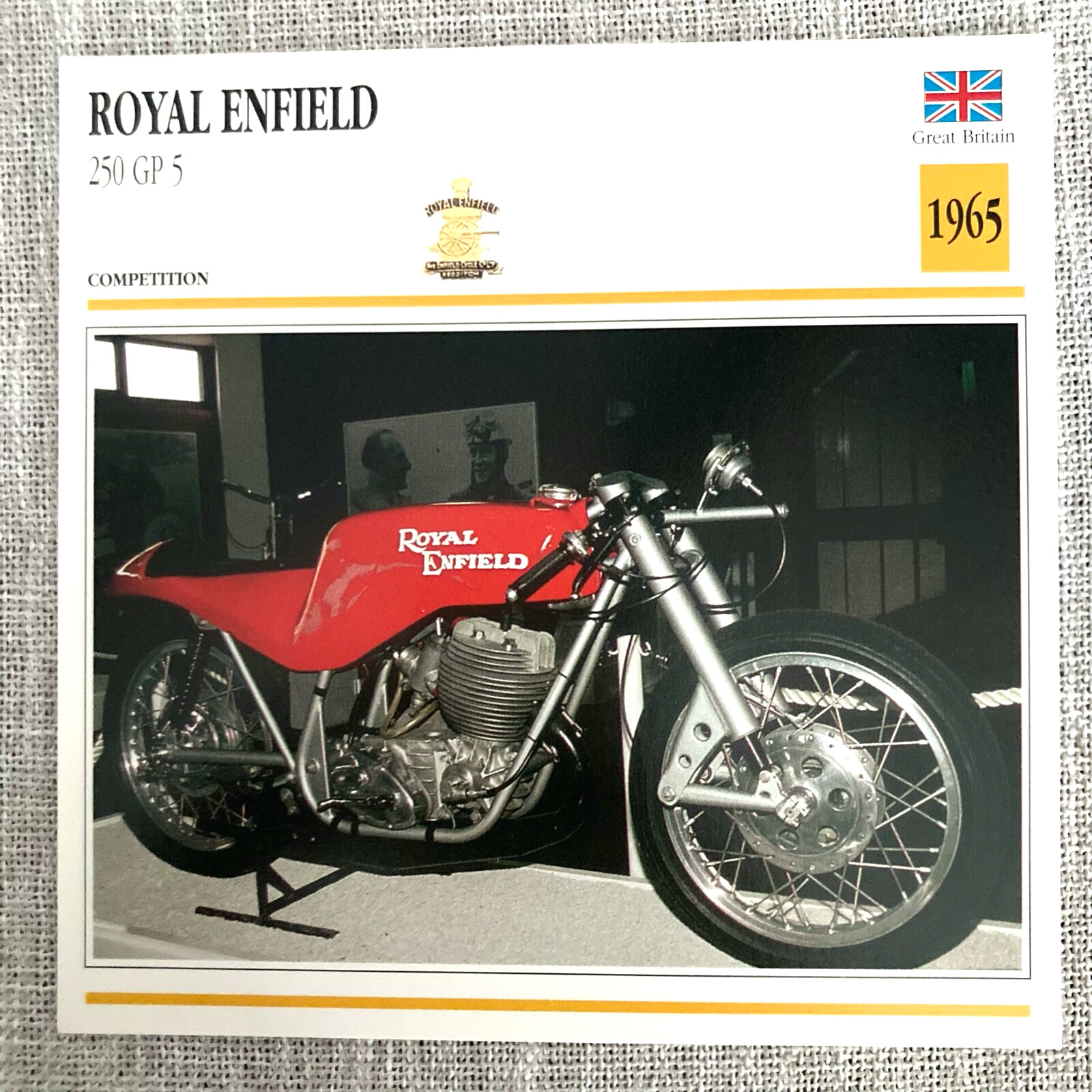 Royal Enfield 250 GP 5 1965 Great Britain Edito Service Atlas Motorcycle Card