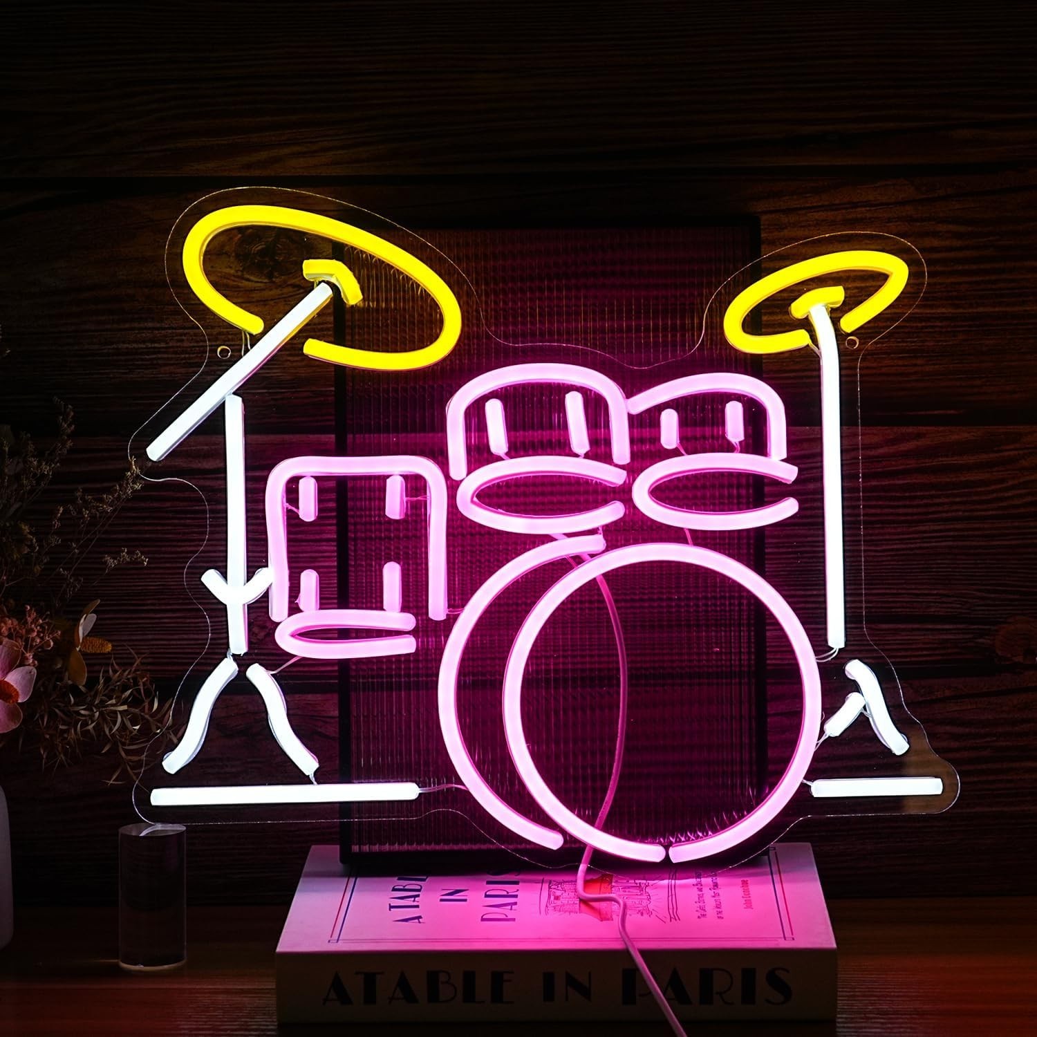 Drum Kit Neon Sign Dimmable Multicolored Led Neon Light for Wall Multi colored