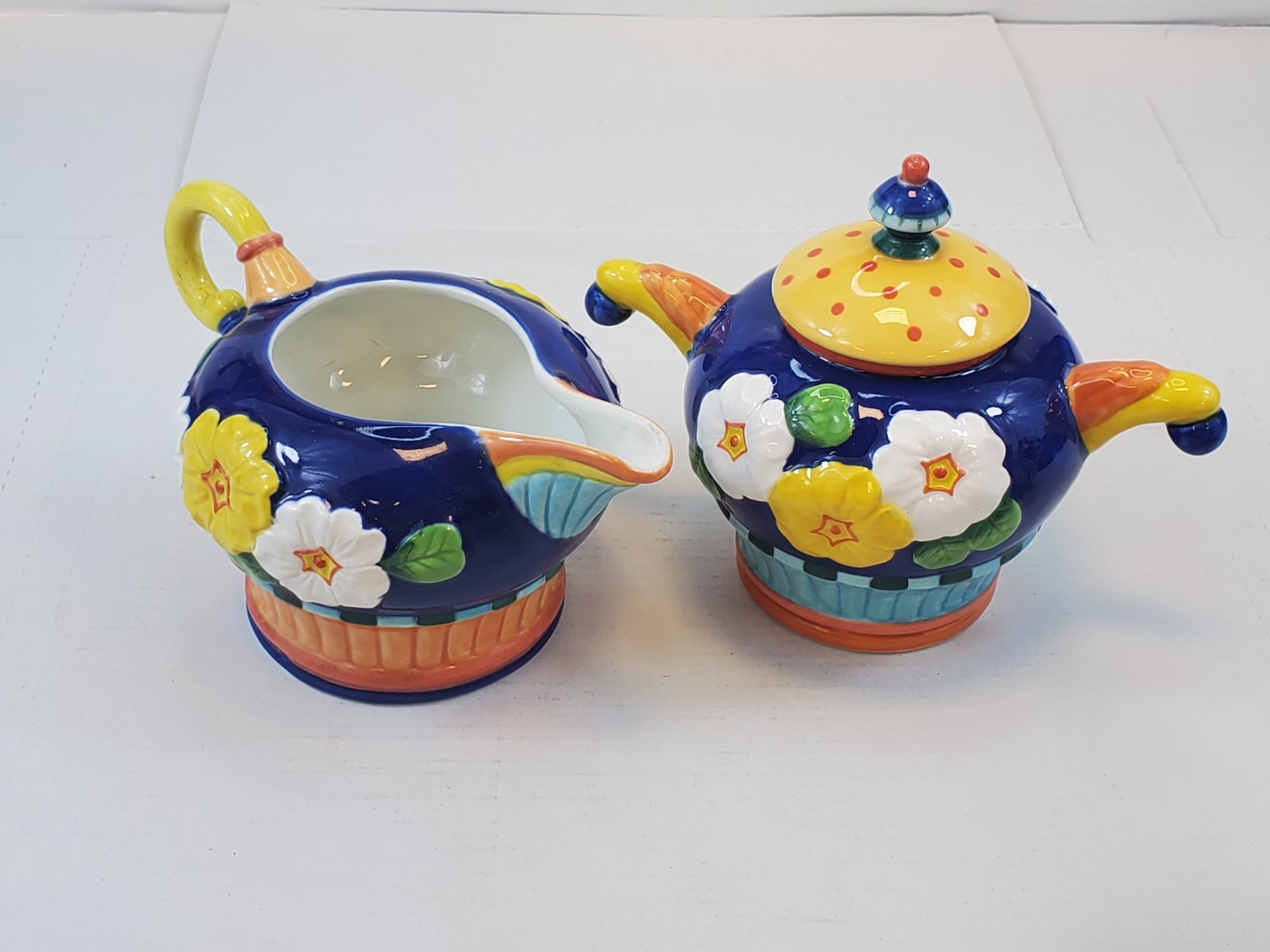 Vintage Department 56 Primrose Creamer And Sugar Bowl With Lid