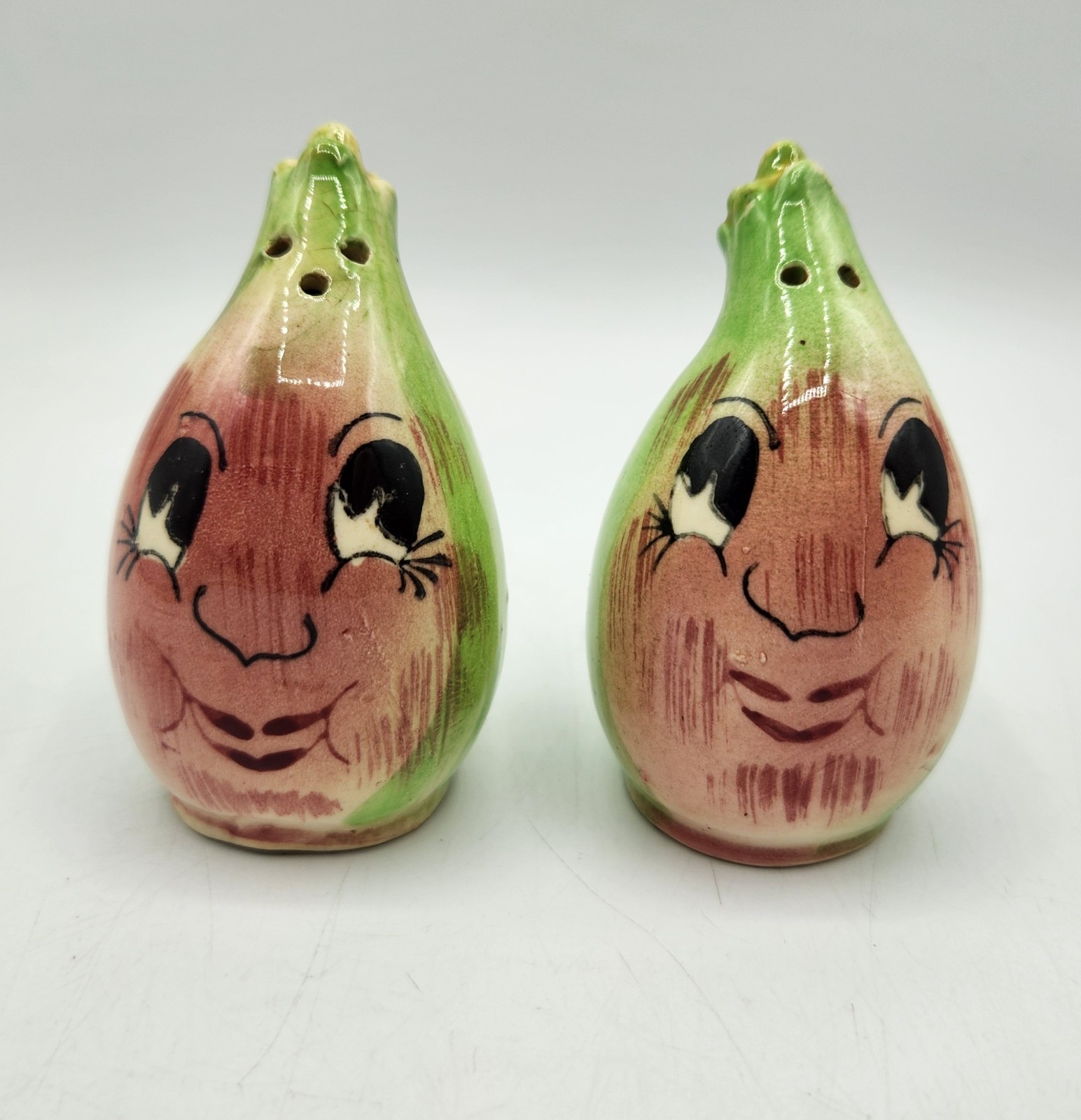 Vintage Anthropomorphic Onion Boys Salt & Pepper Shakers Japan #8301