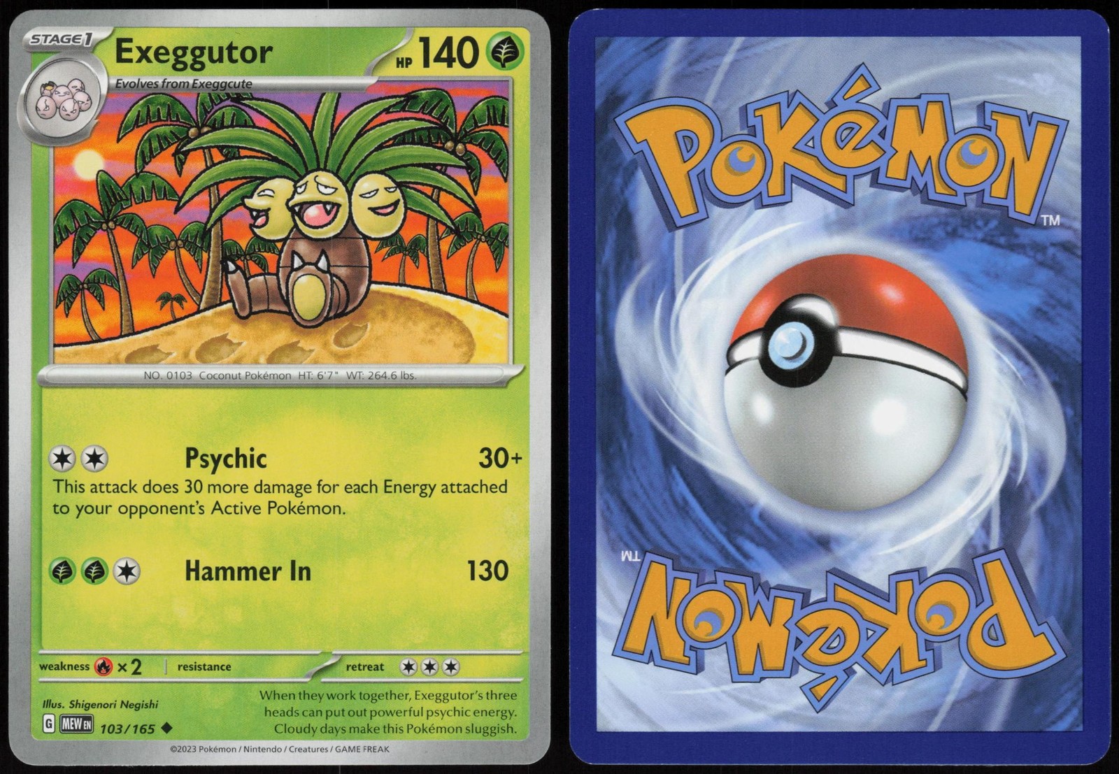 Exeggutor 103/165 151 Uncommon Negishi Near Mint